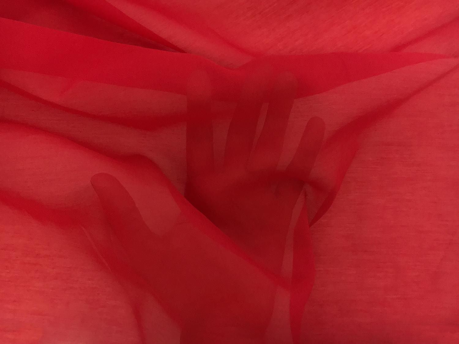 Silk Cotton Chiffon in Red2