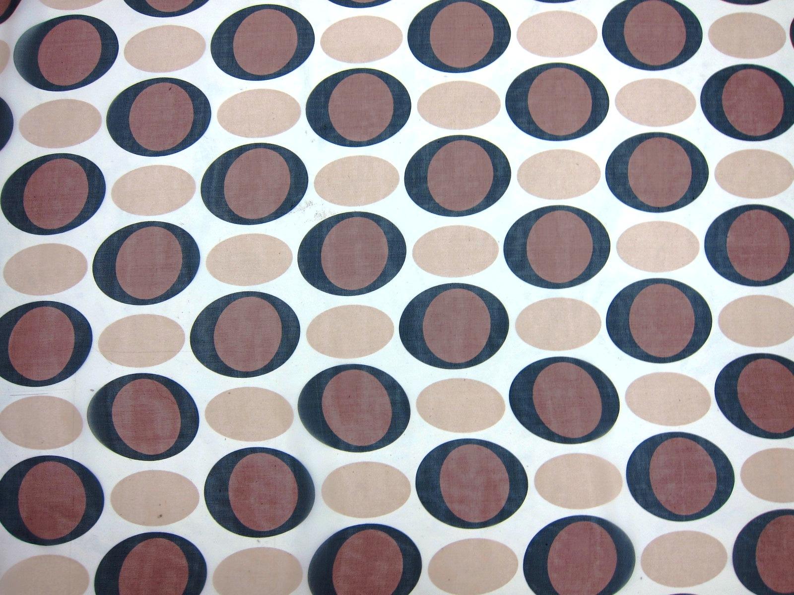 Printed Silk Chiffon Yellow Orange With Black Ring Around it Dots On White Background