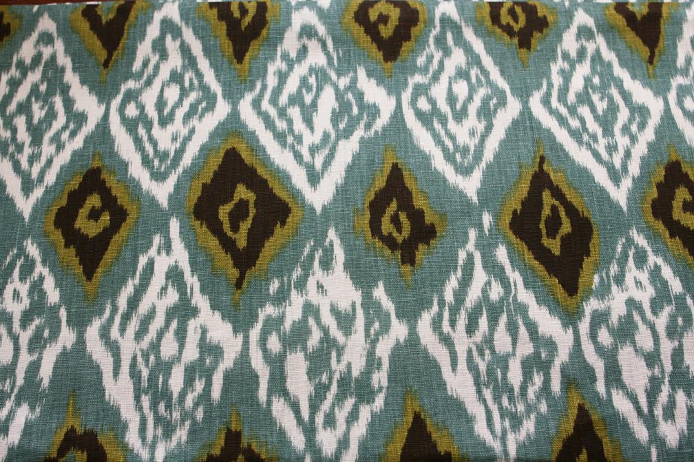 Linen Upholstery Ikat Print0