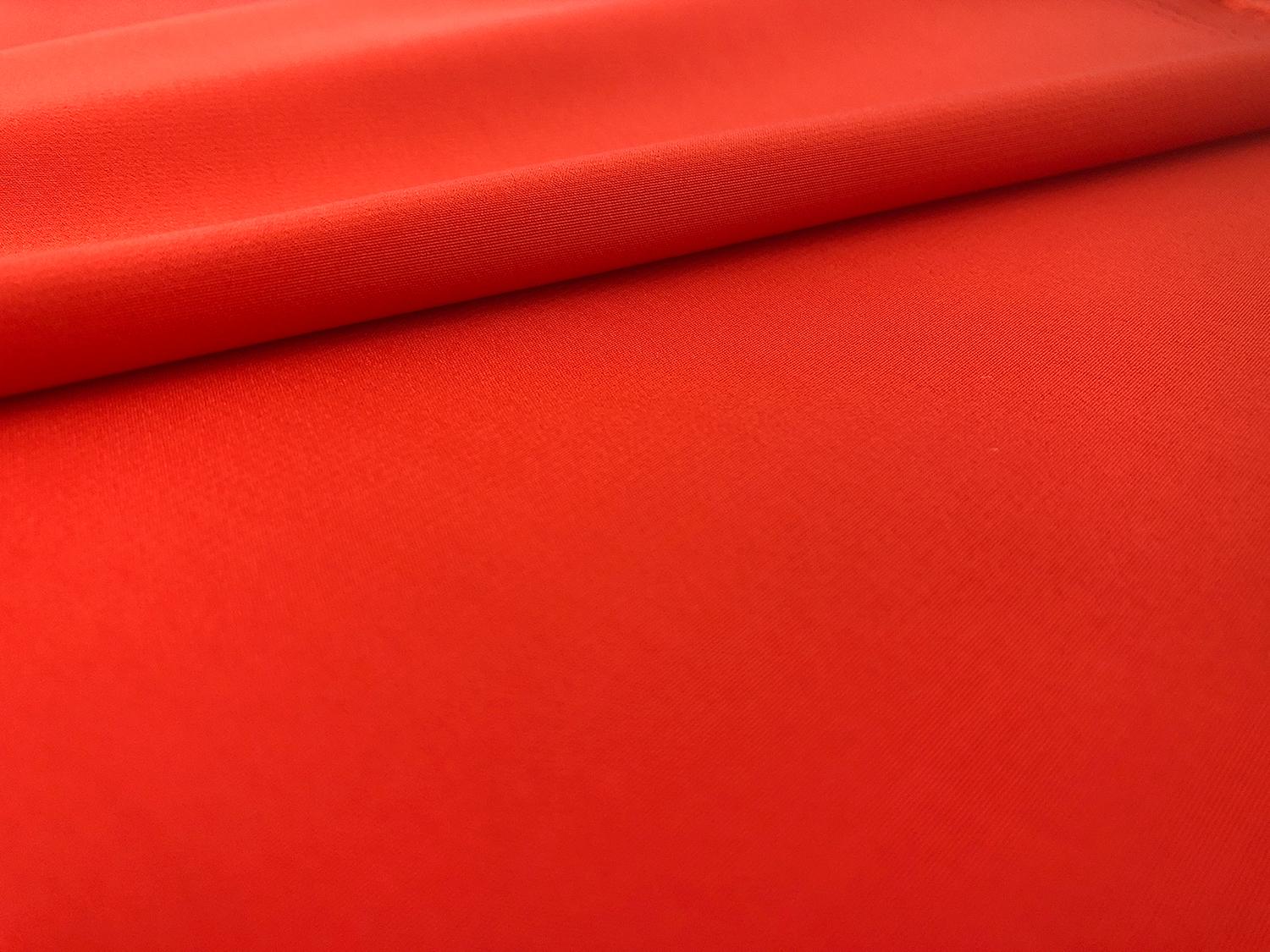 Polyester Powder Crepe De Chine in Vermilion 0