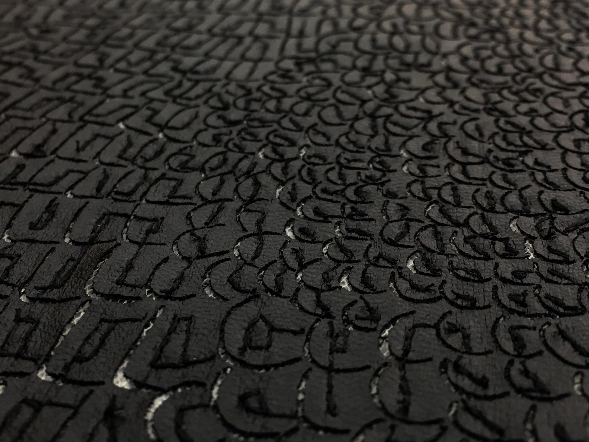 Embroidered Pleather on Tulle0