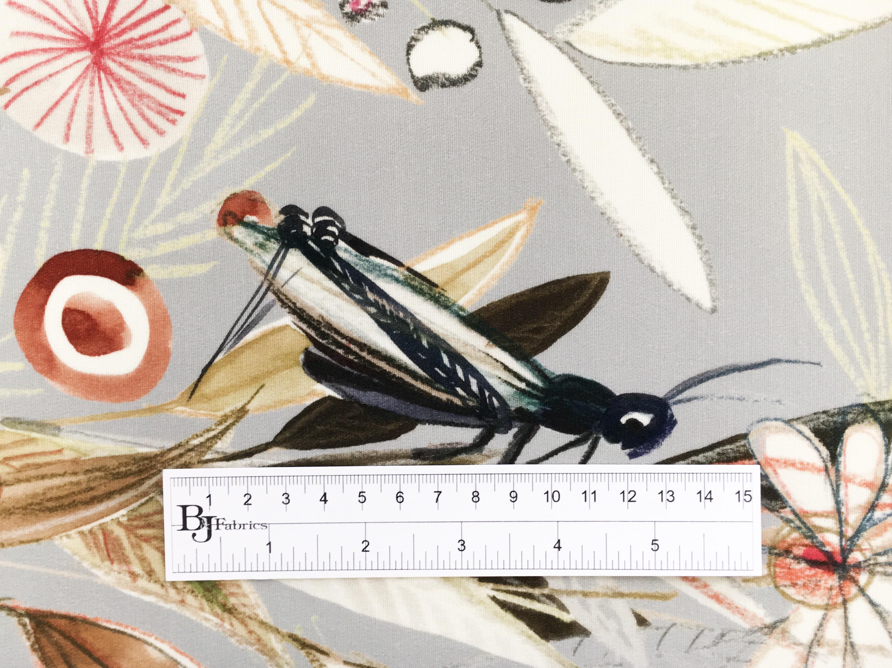 Printed Silk 6Ply Crepe with Forest Wildlife Illustrations 1