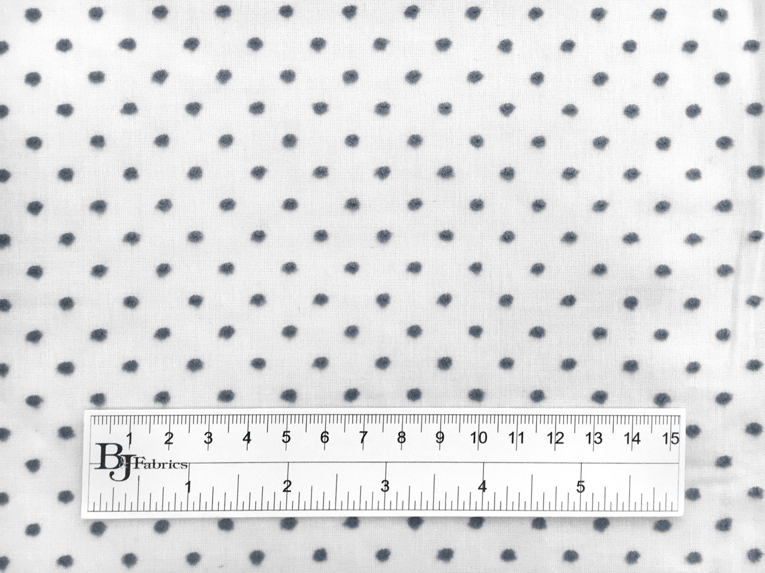 Swiss Cotton Plumetis in Grey on White3