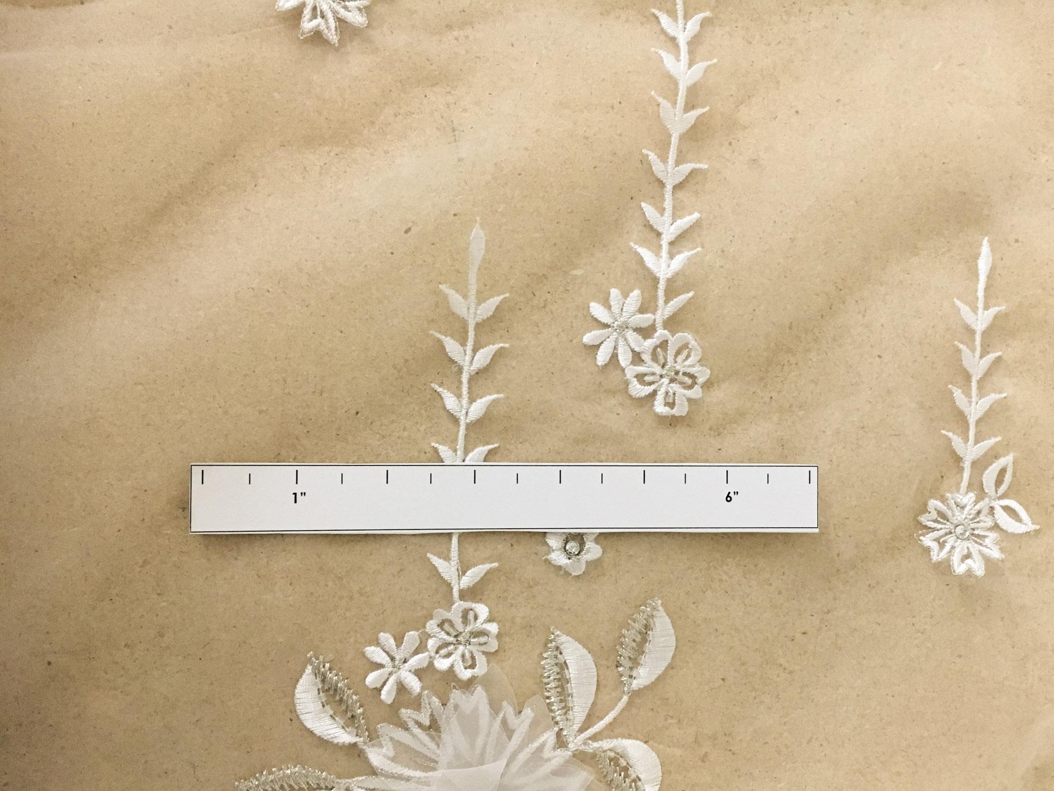 Metallic Embroidered Nylon Organza with Rhinestone Appliqués1