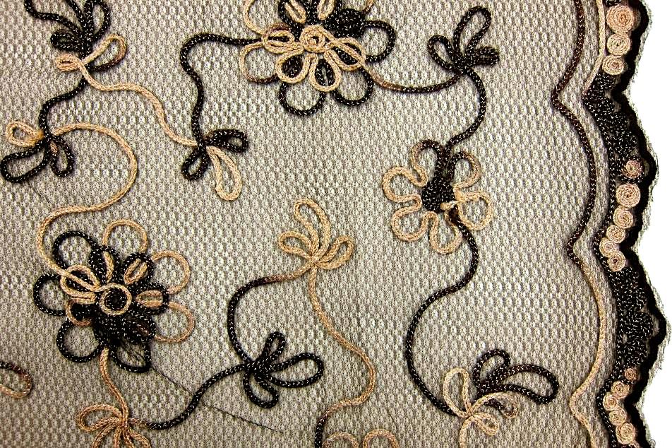 Metallic Ribbon Embroidered Souffle0