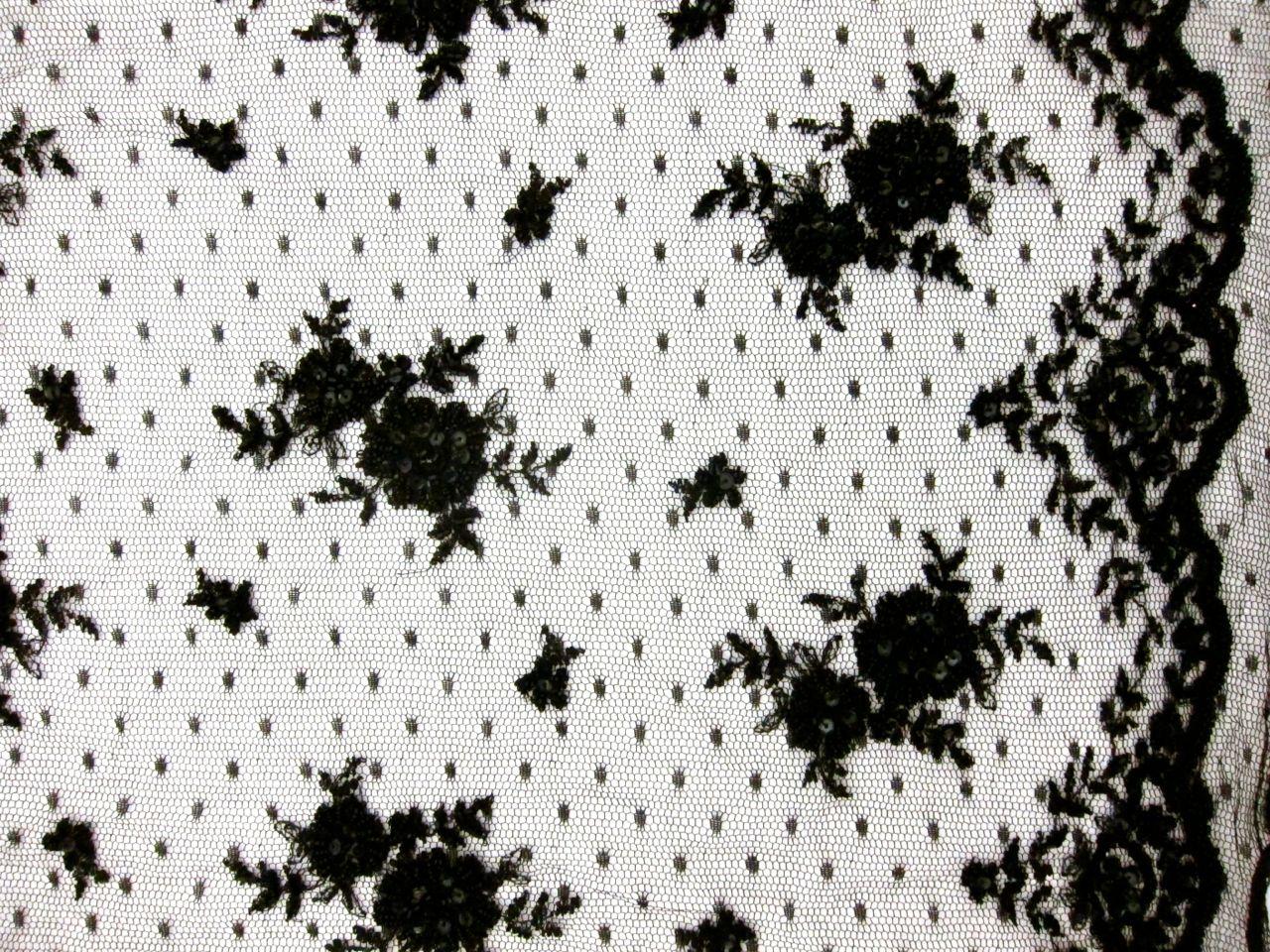 REDUCED Beaded and Embroidered Point D'Esprit0