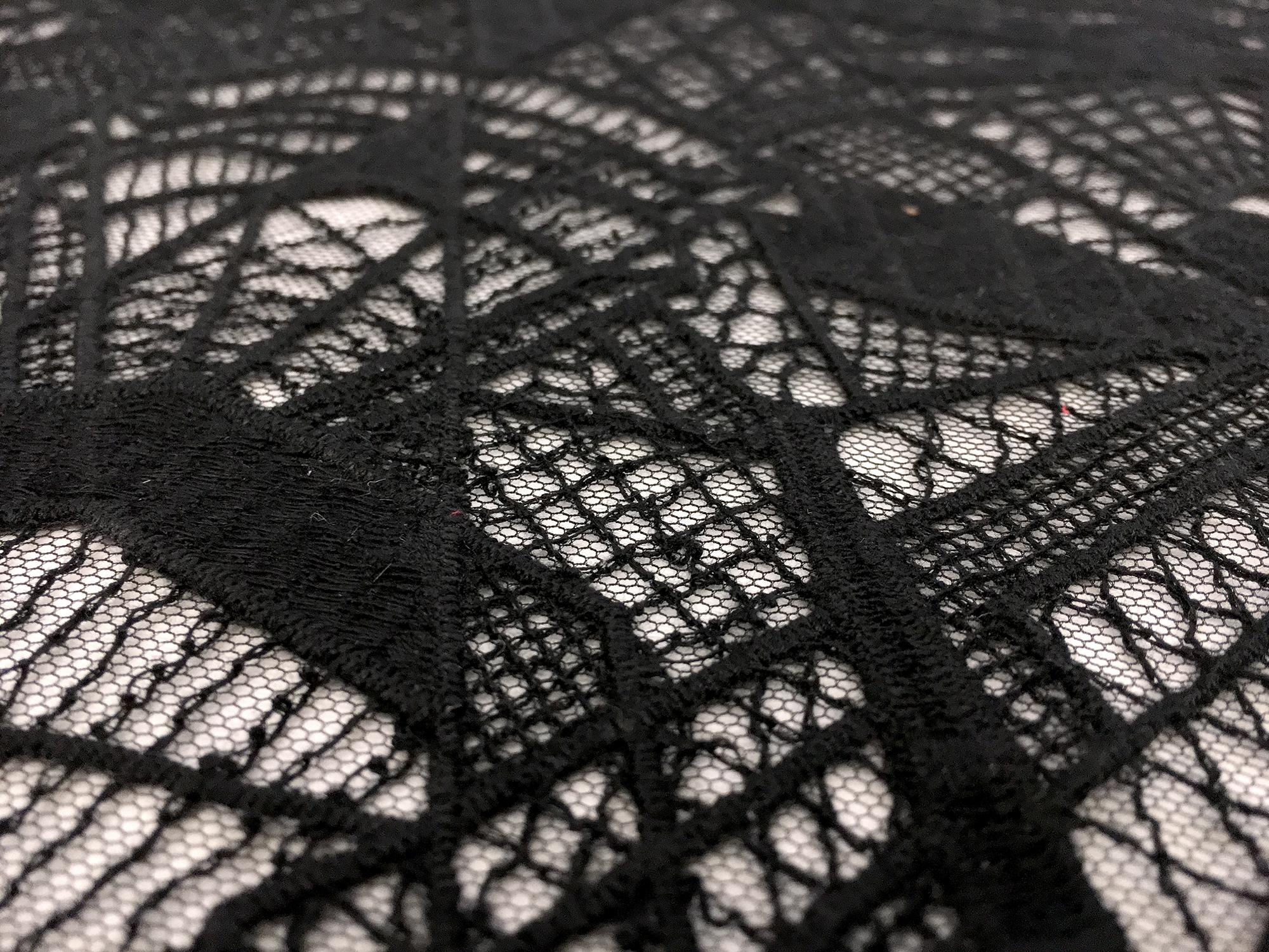 Novelty Embroidered Tulle with Art Deco Geometrics2