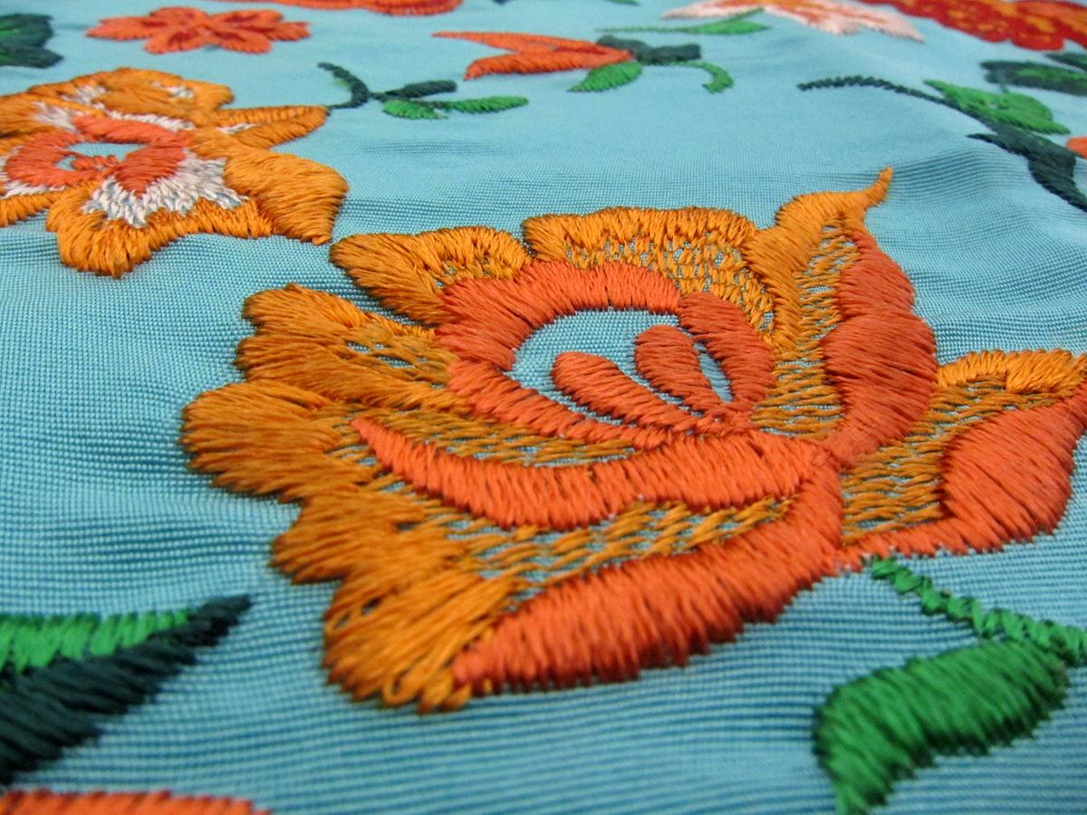 French Embroidered Italian Silk Faille2