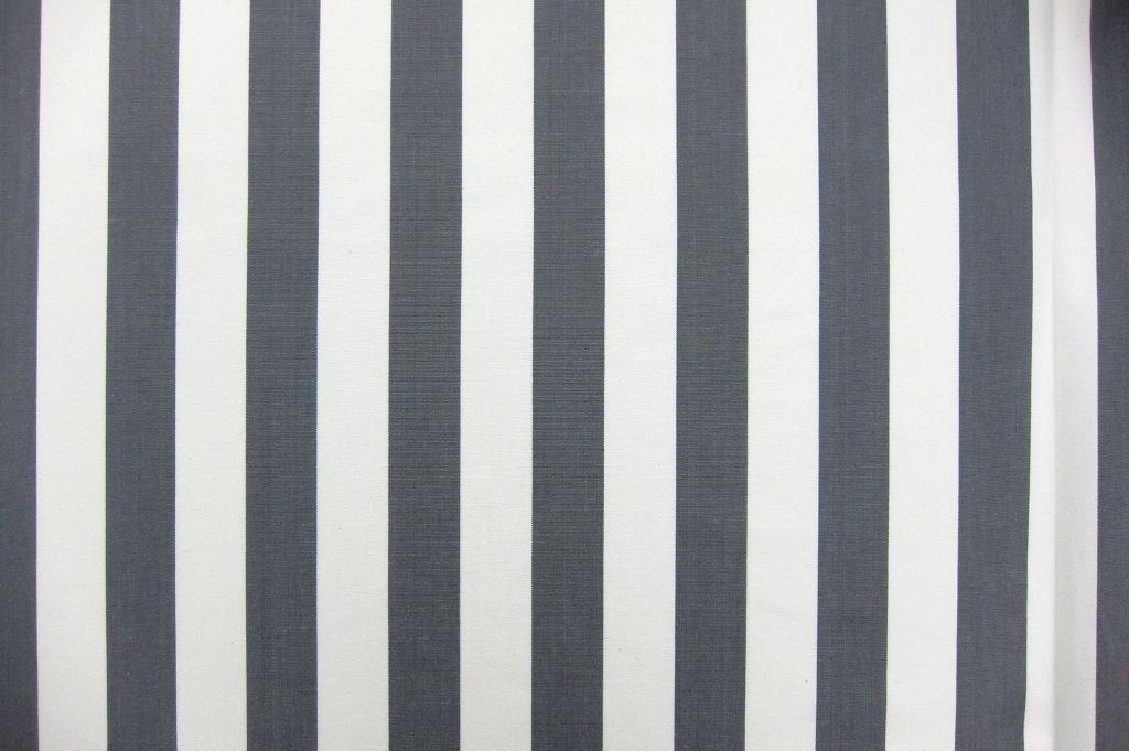 Cotton Upholstery 1.5" Stripe In Grey And White0