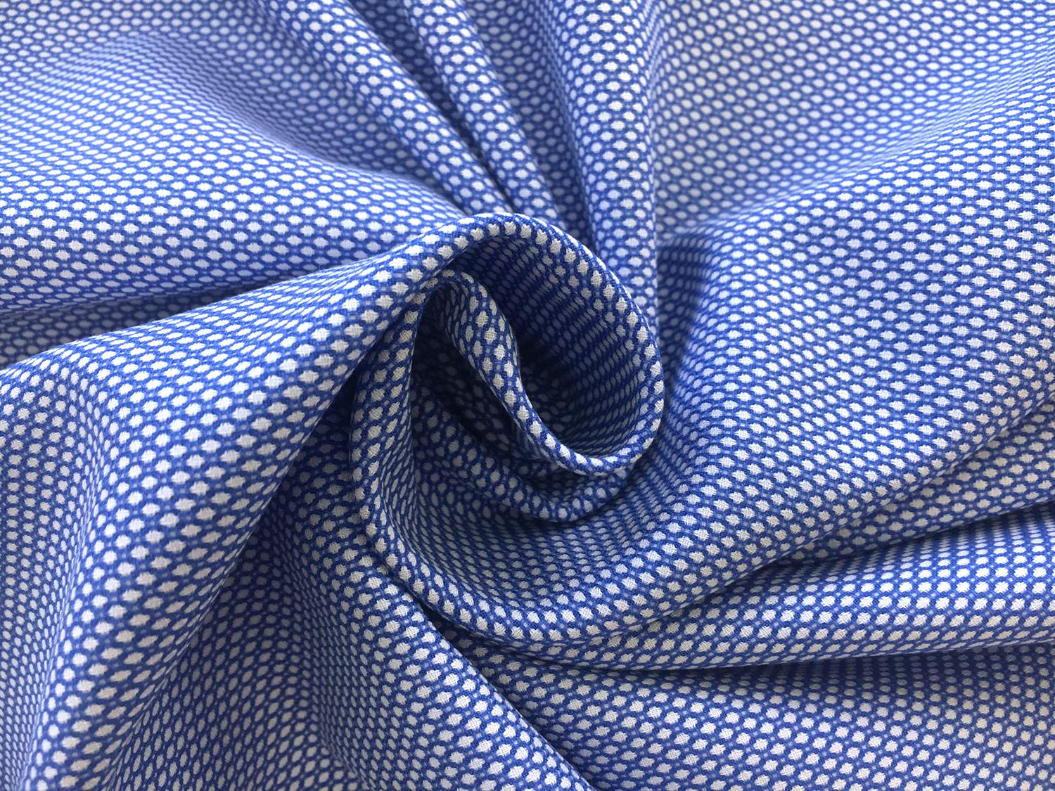 Italian Cotton Birdseye Dobby Shirting in Blue1