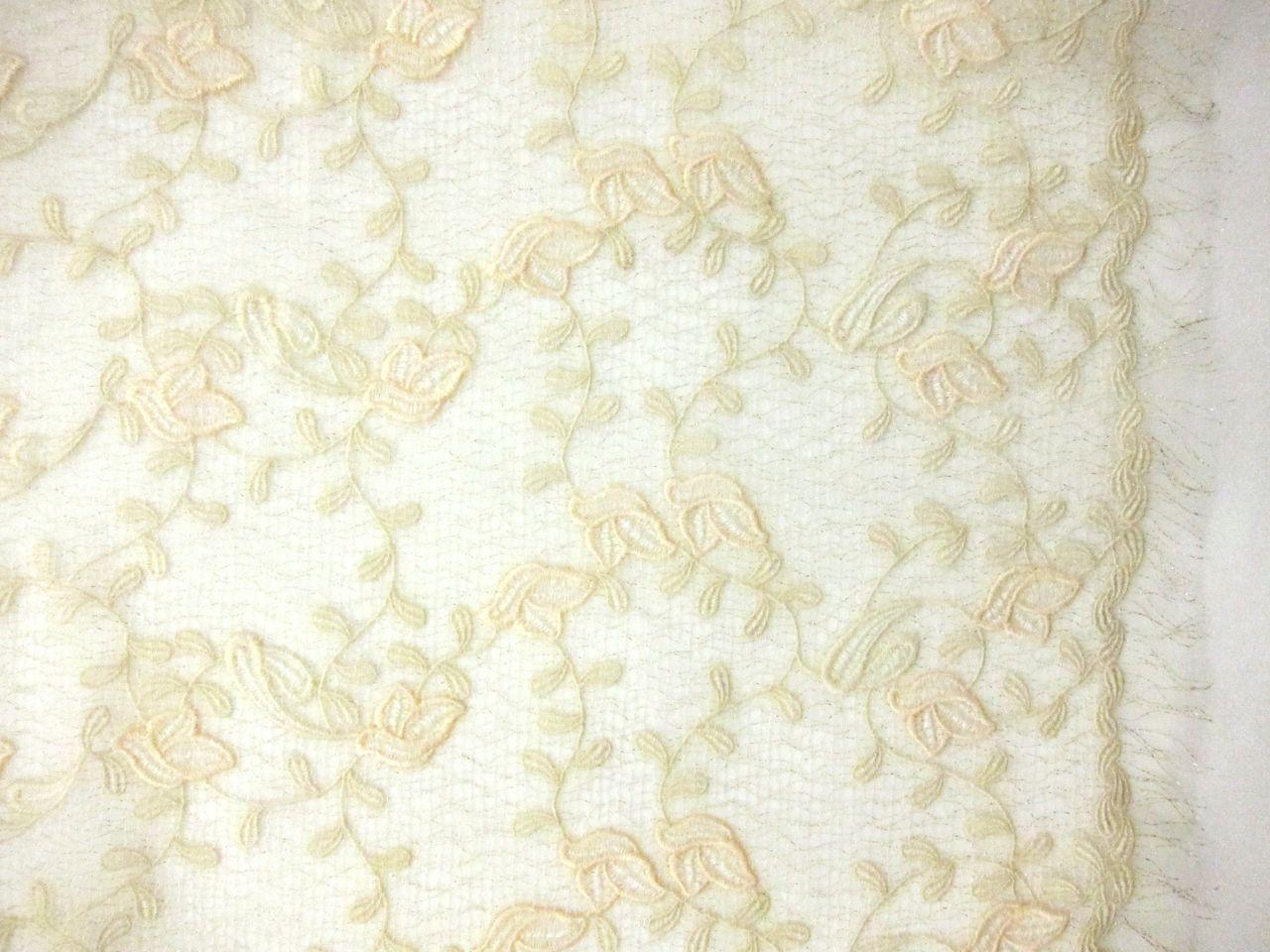 Embroidered Novelty Metallic Tulle0