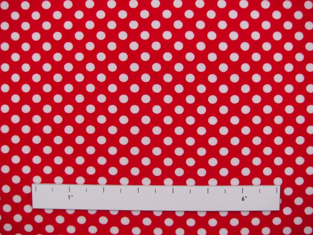 Cotton Jersey Polka Dot Print in Red1
