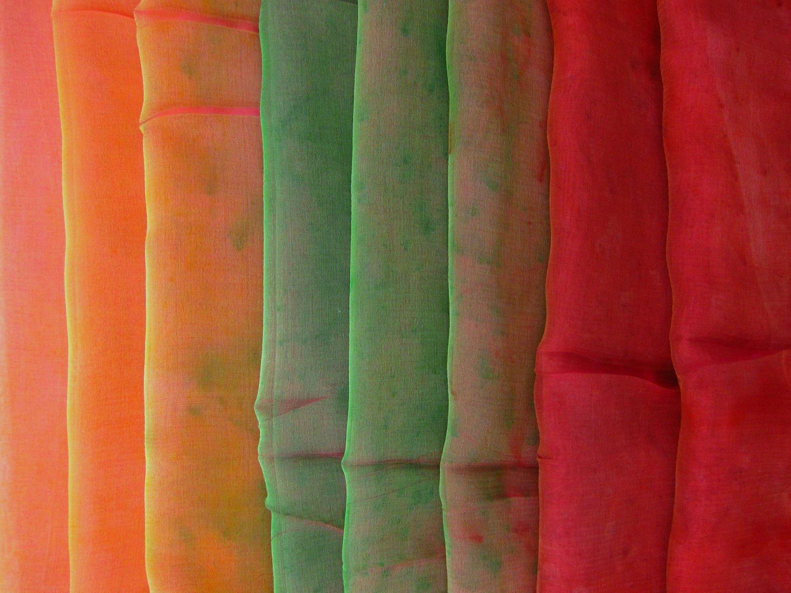 Iridescent Tie Dye Ombré Silk Chiffon0