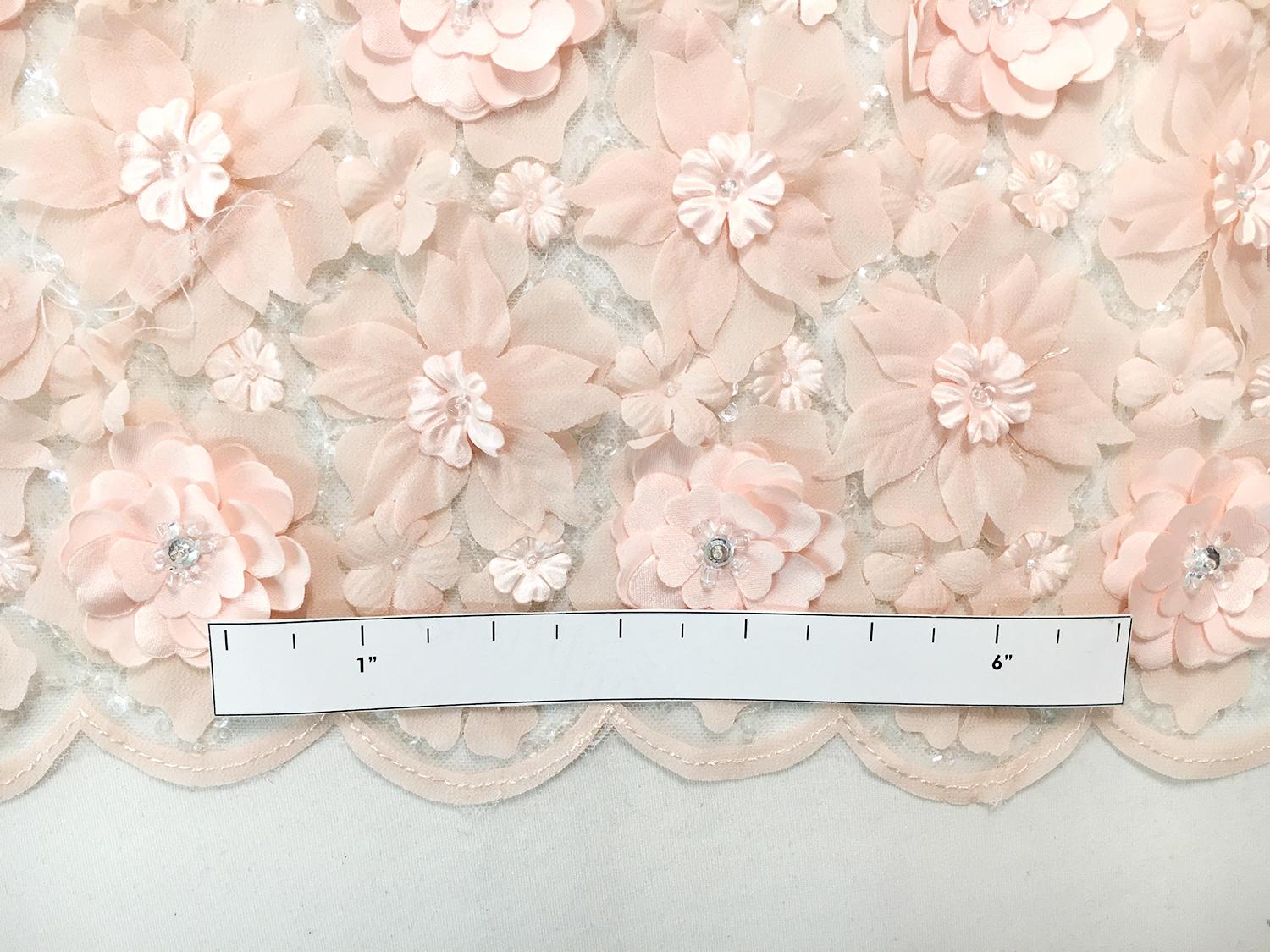 Sequined Tulle with Appliquéd Silk Flowers1