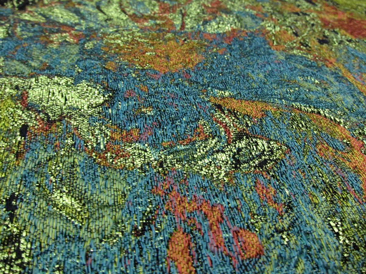 Metallic Silk Blend Organza Cloqué2