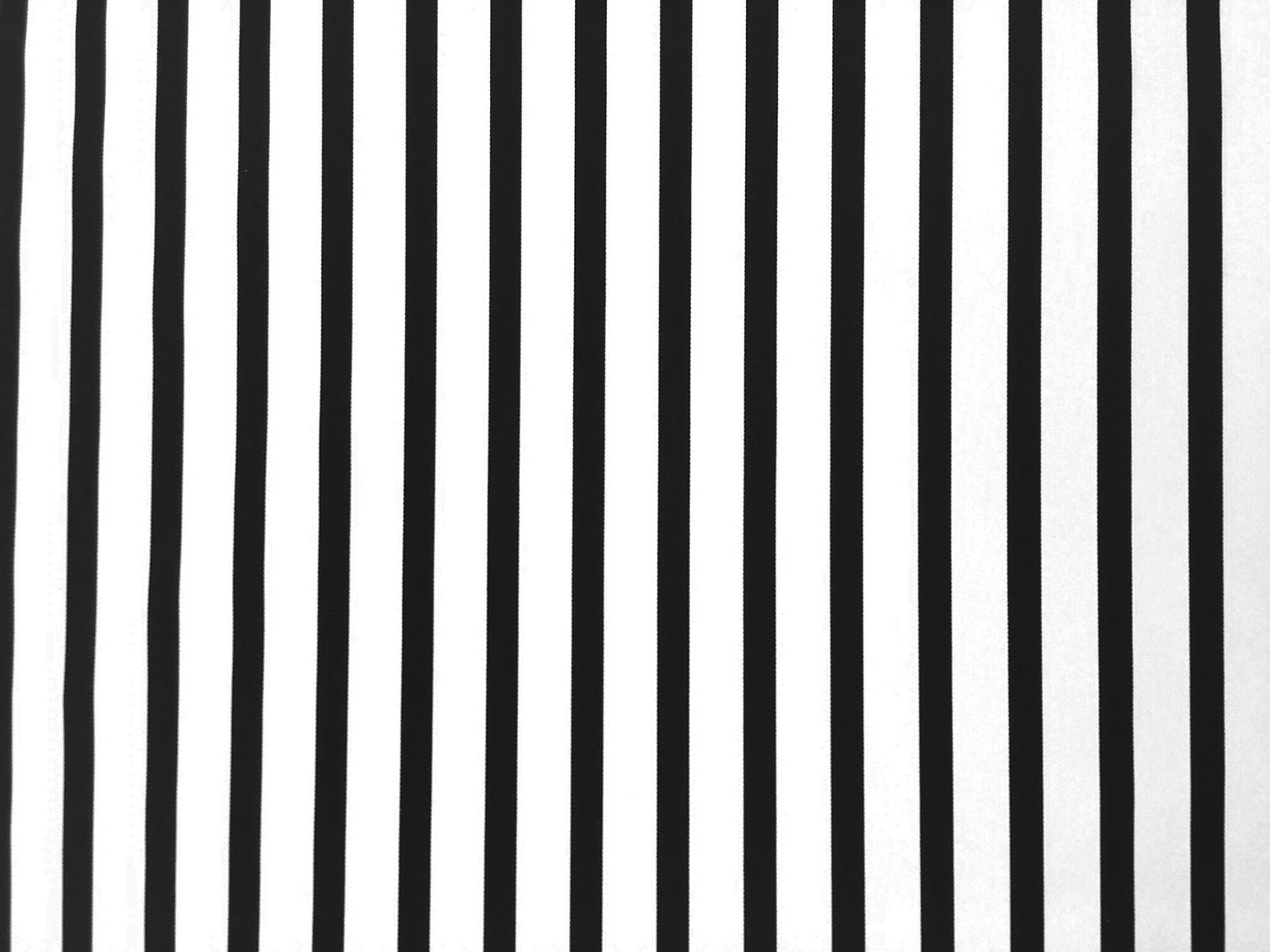 Cotton Rayon Black And White 1/2" Satin Stripe0