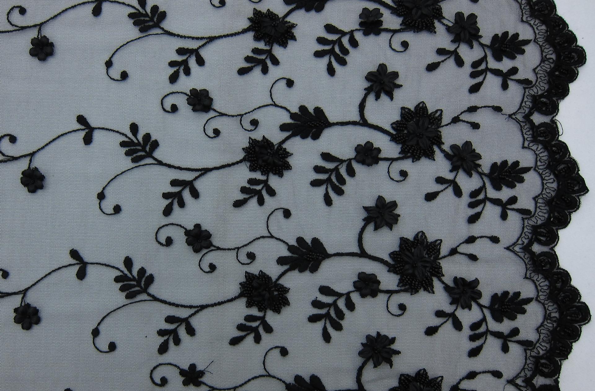 Embroidered Illusion with Appliqué and Beads0