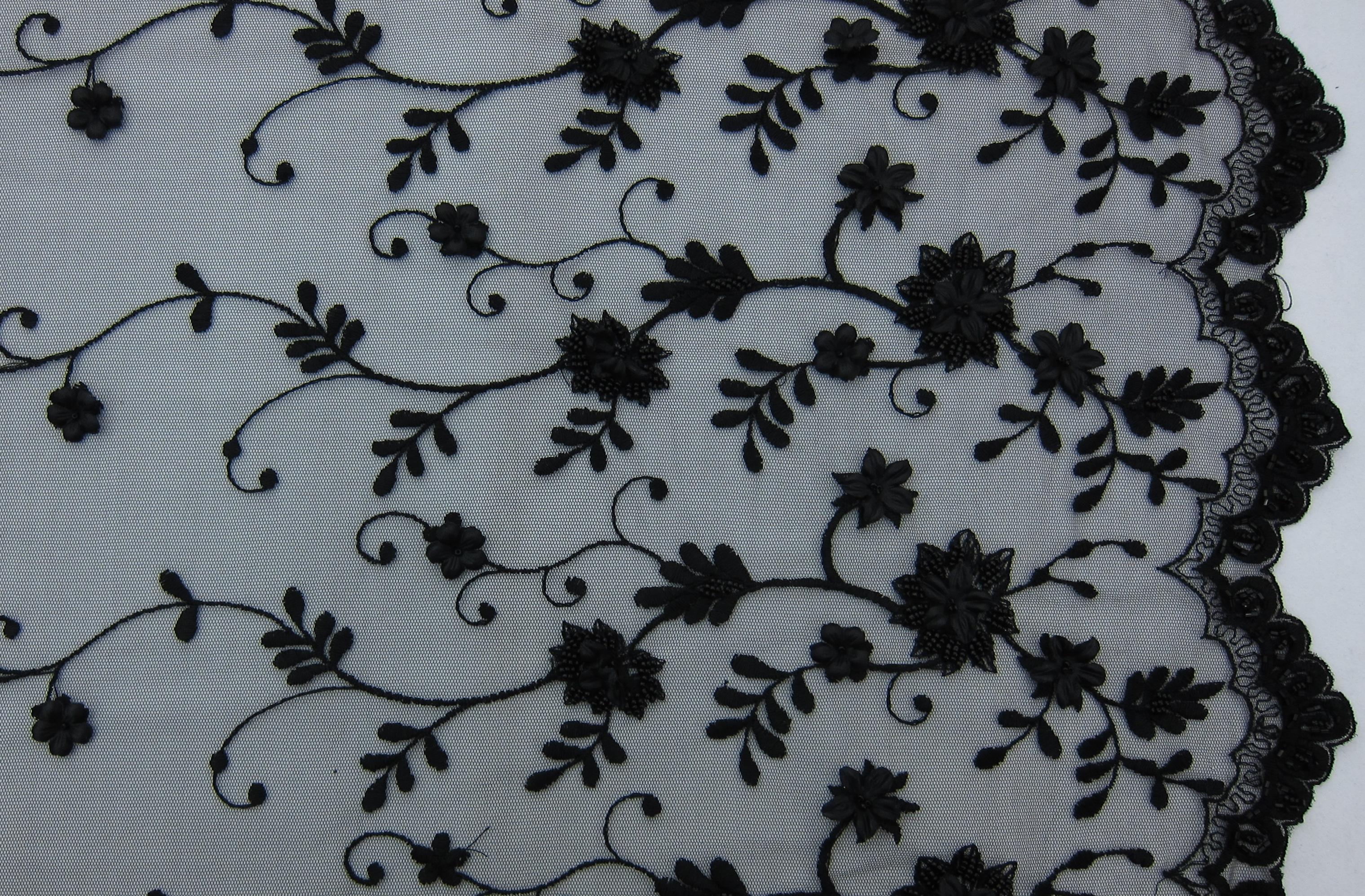 Embroidered Illusion with Appliqué and Beads