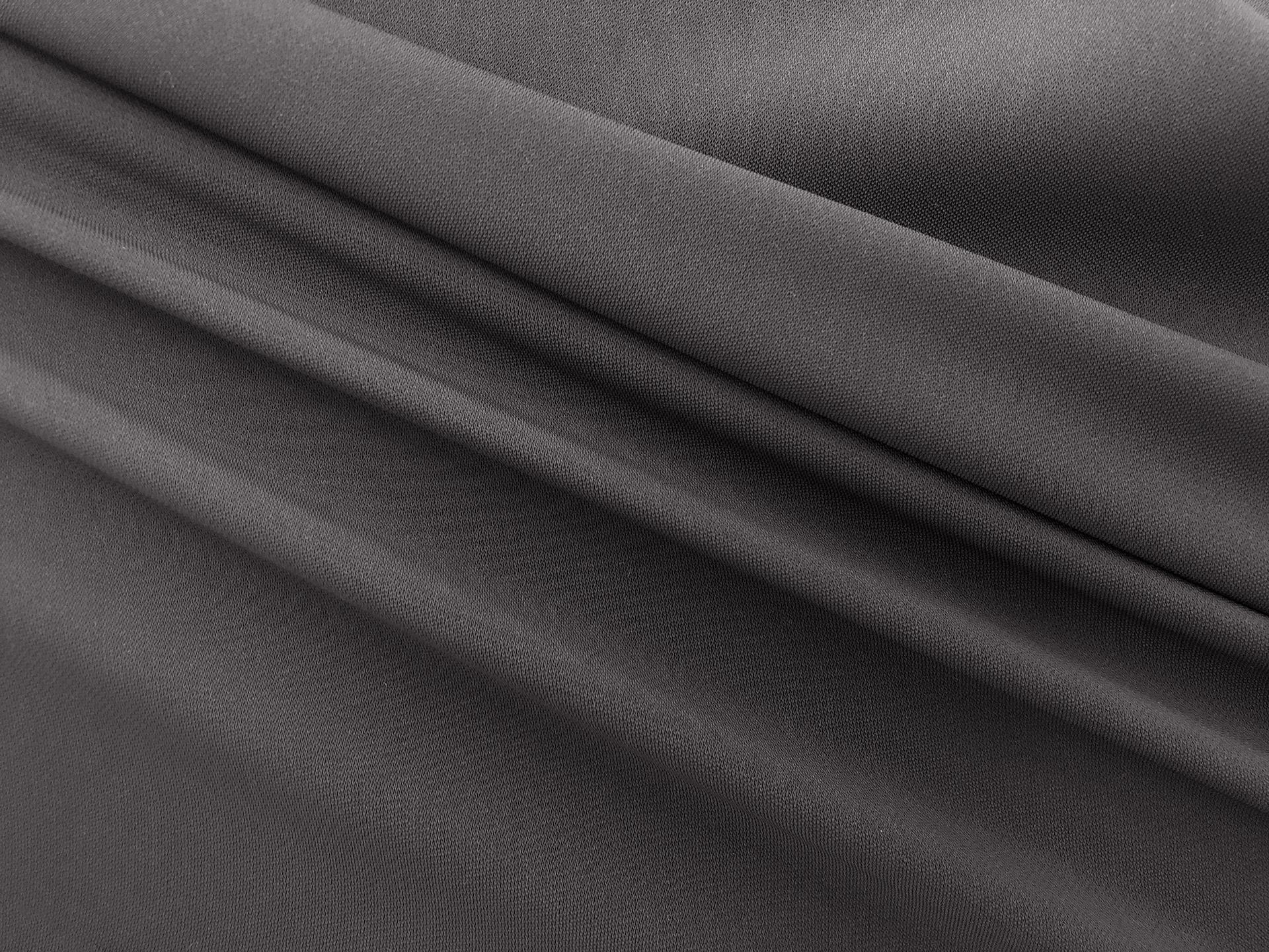 Polyester and Spandex Stretch Crepe in Charcoal0