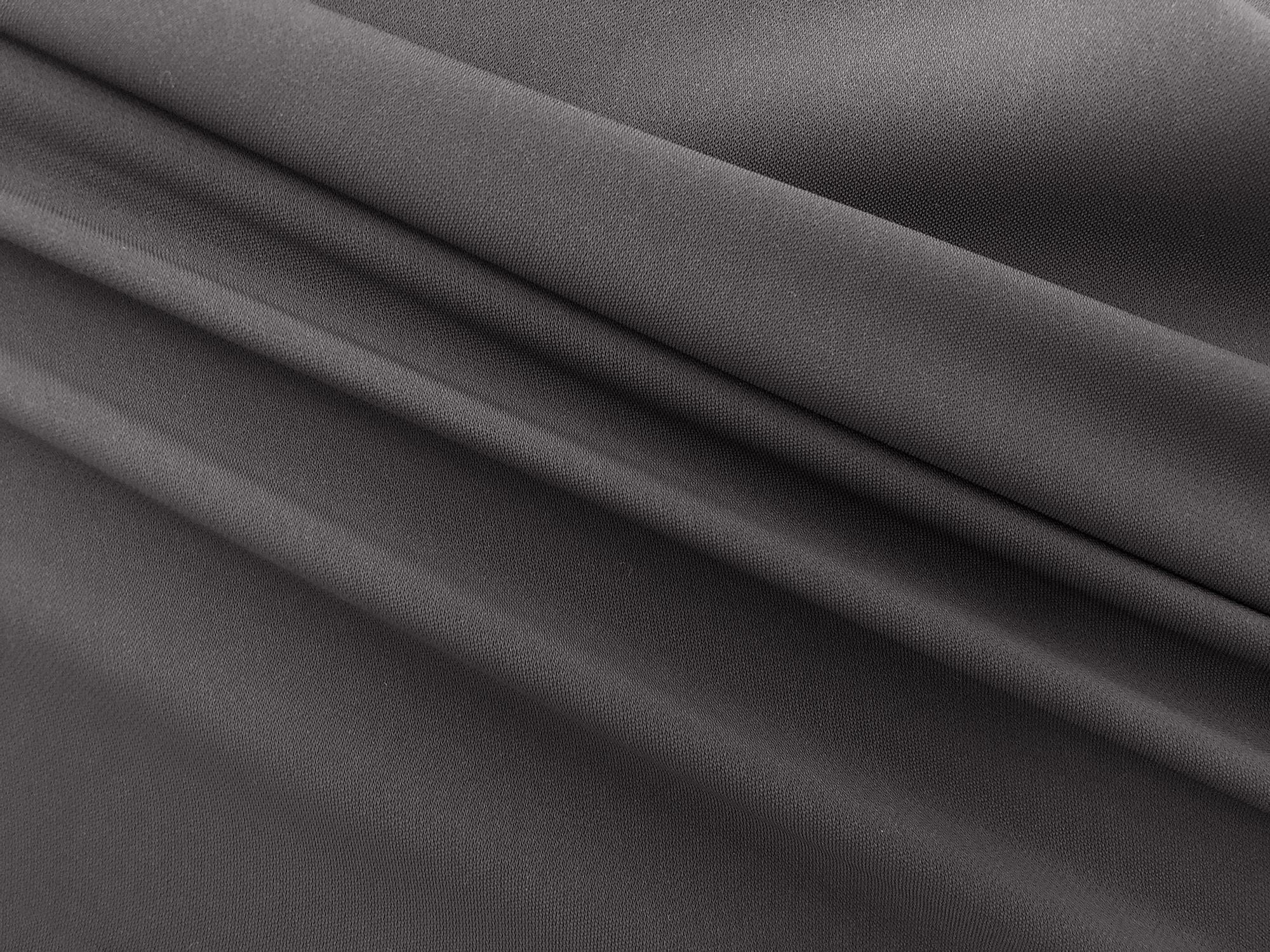 Polyester and Spandex Stretch Crepe in Charcoal0