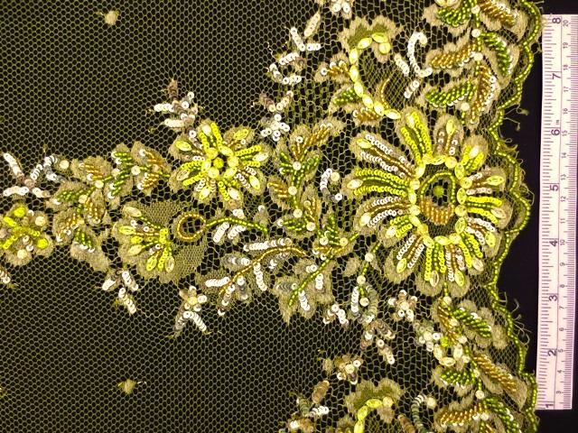 Beaded Metallic Chantilly Lace0