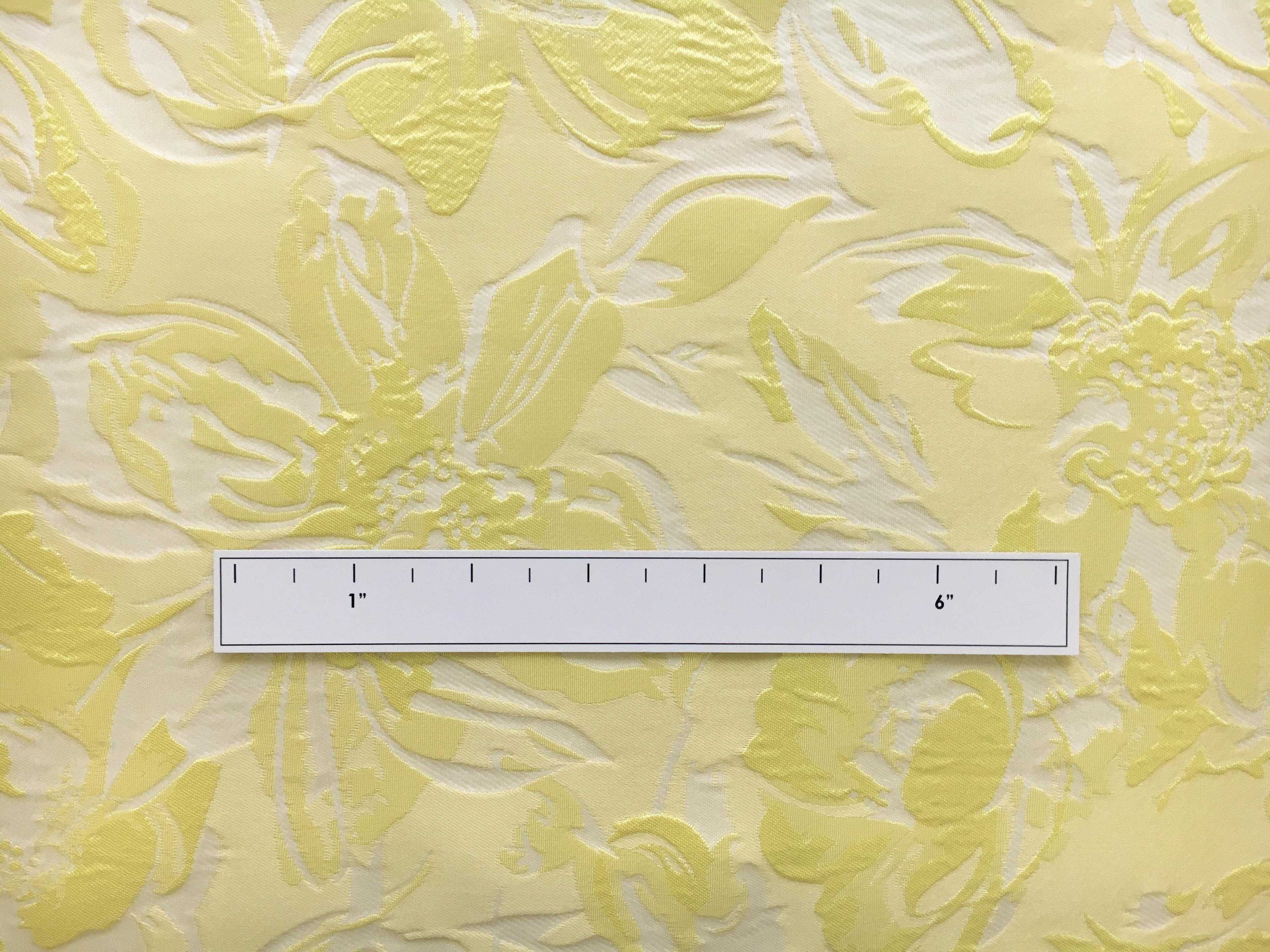 Polyester Floral Jacquard Brocade in Princess Yellow1