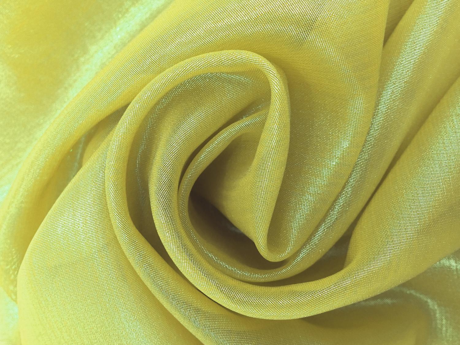 Microfiber Gold Metallic Chiffon in Chartreuse 0