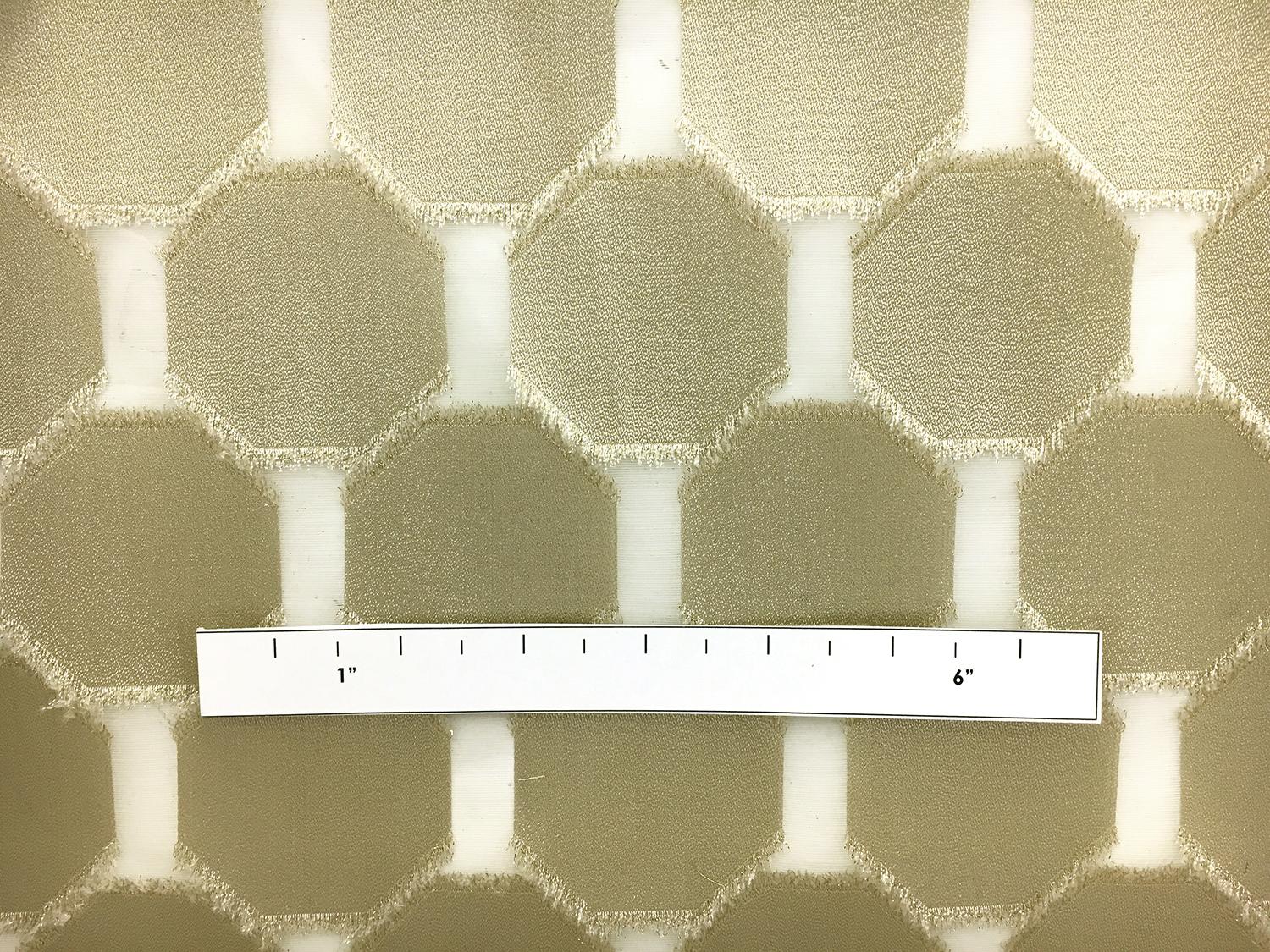 Metallic Geometric Burnout Silk Organza1