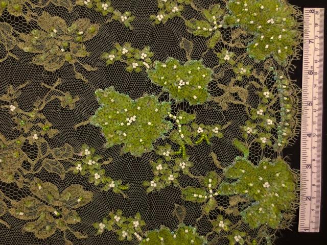 Beaded Metallic Chantilly Lace0