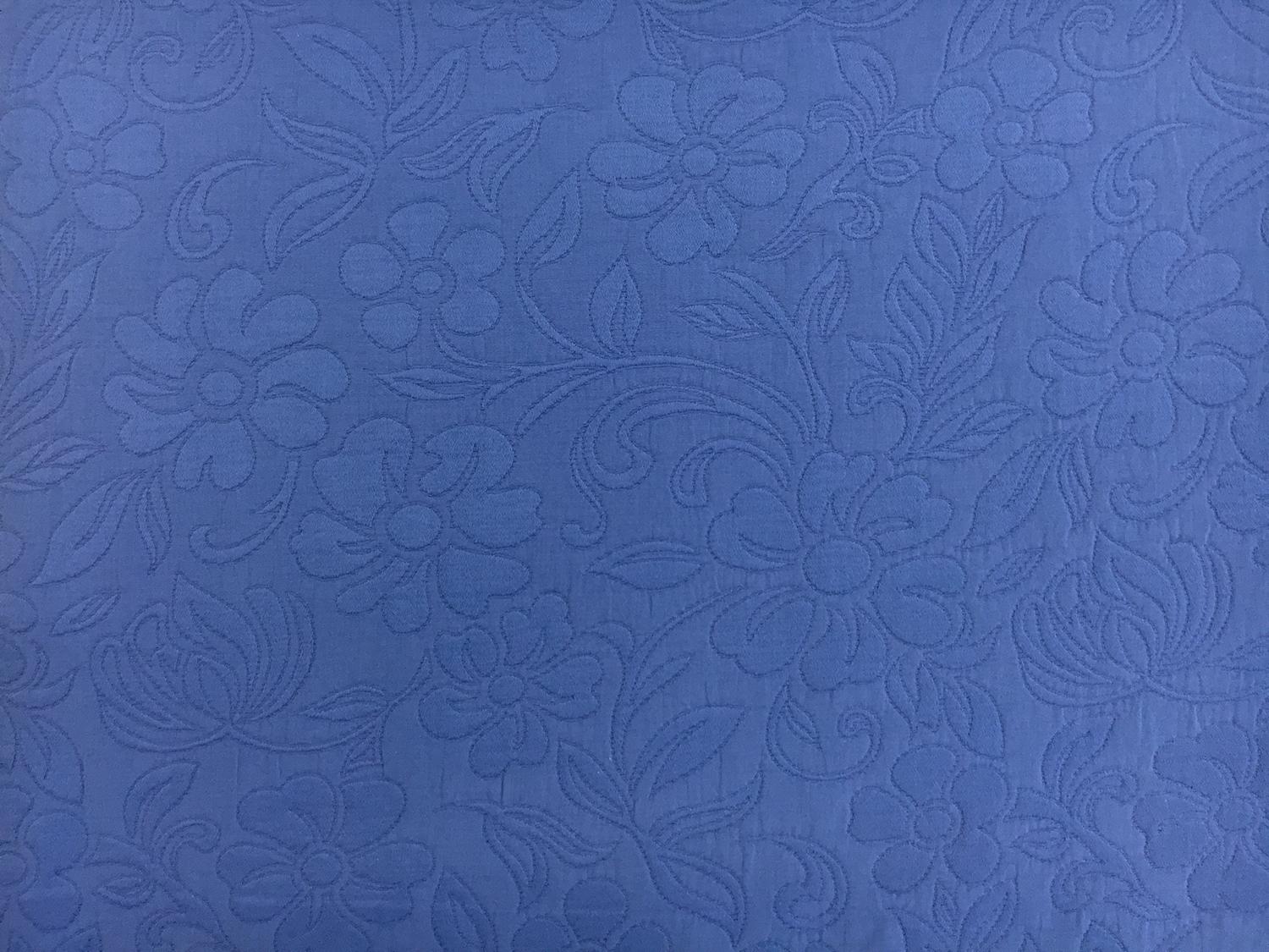 Italian Cotton Blend Floral Brocade in Periwinkle0