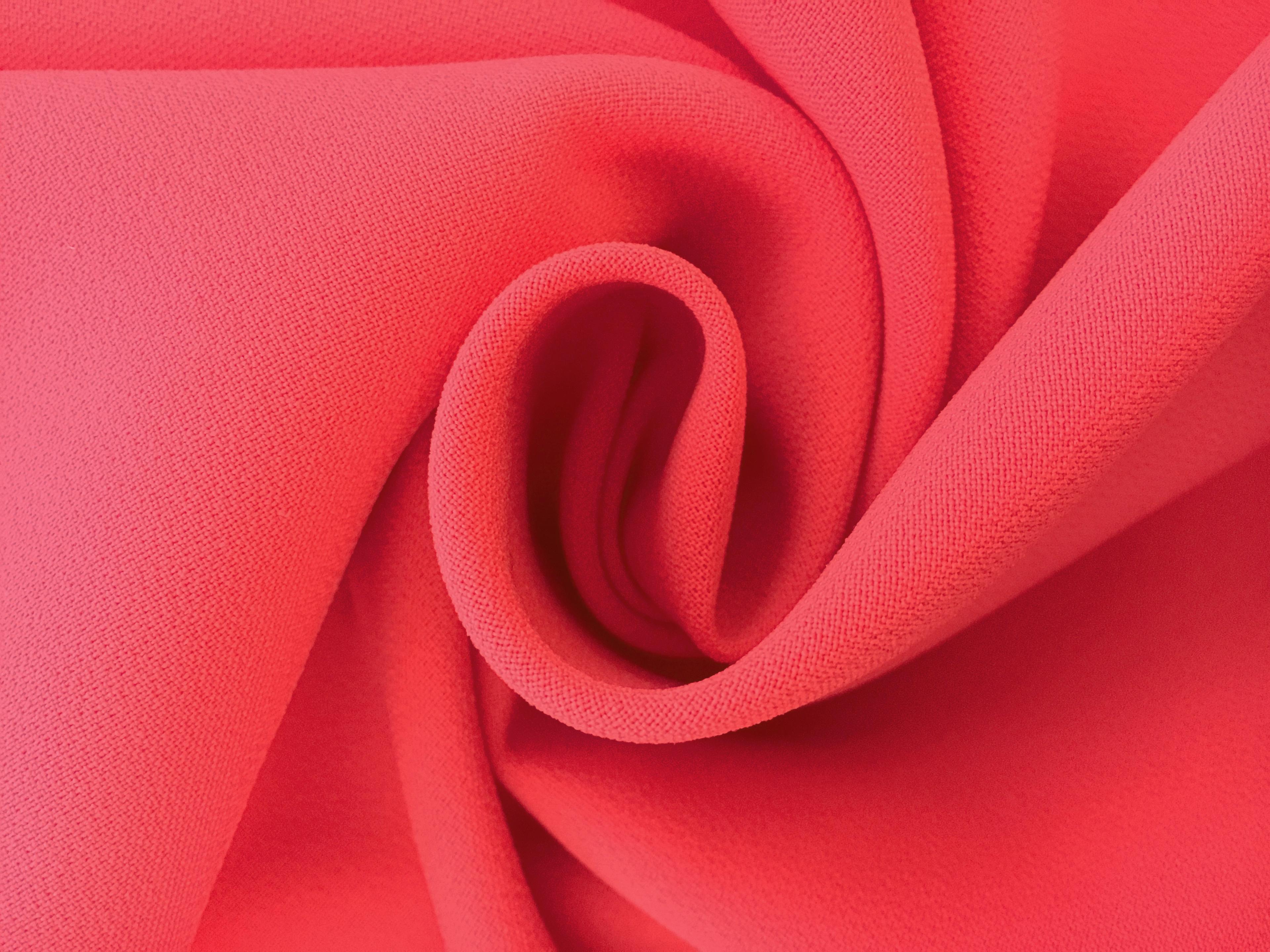 Polyester Stretch Crepe in Coral