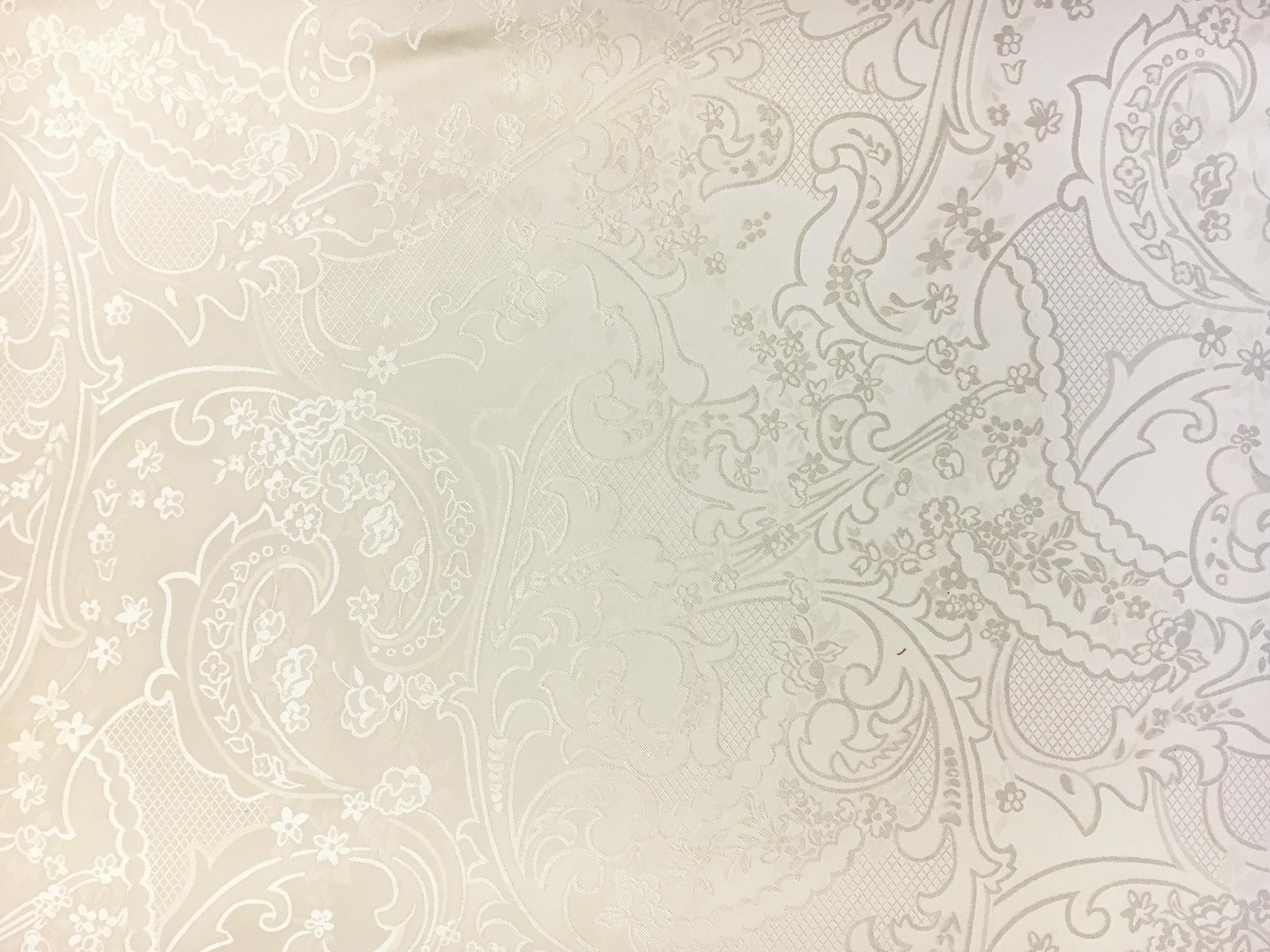 Eggshell Silk Brocade with Deconstructed Paisleys and Florals0