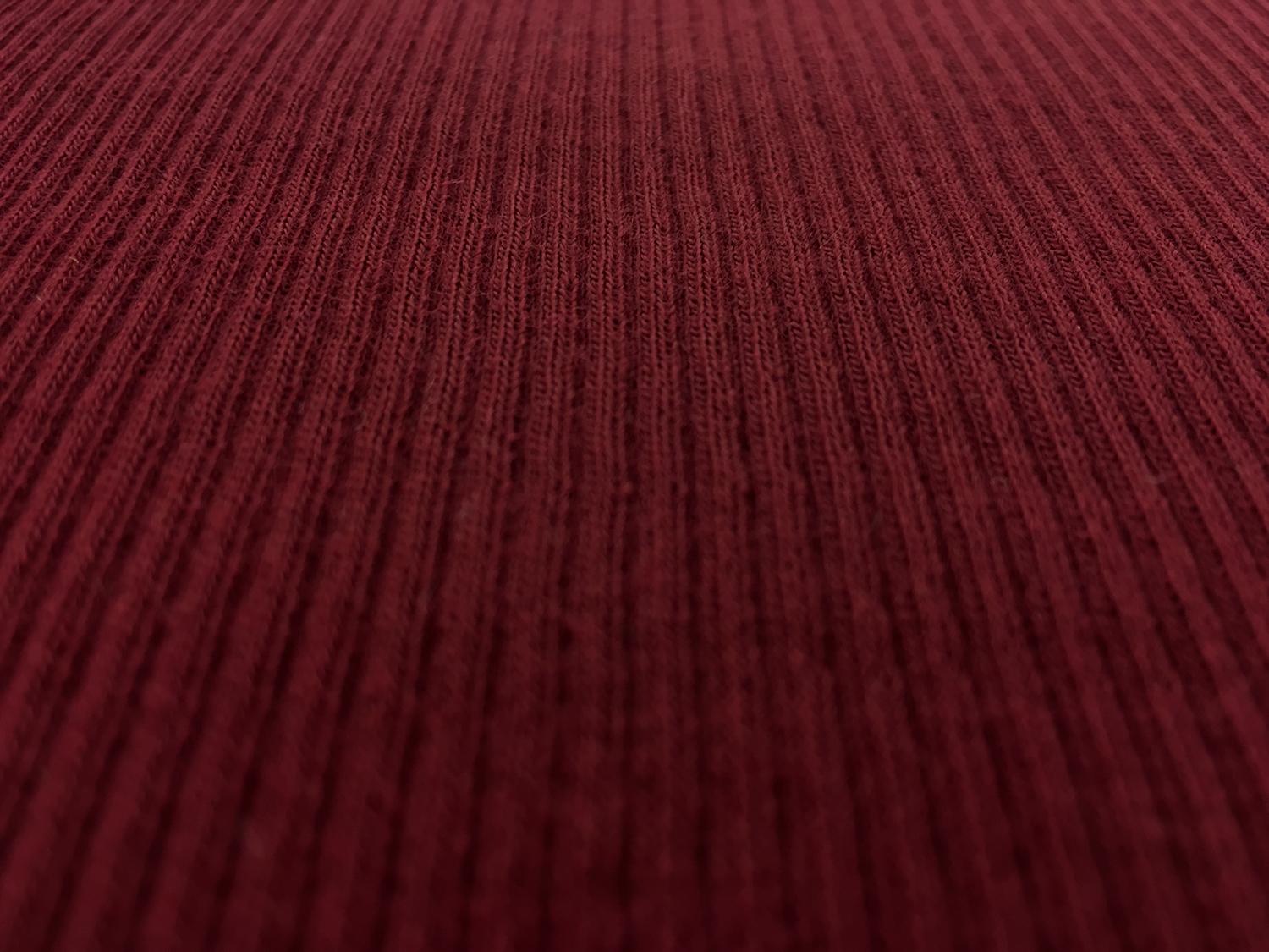 Virgin Wool Rib Knit in Cranberry0