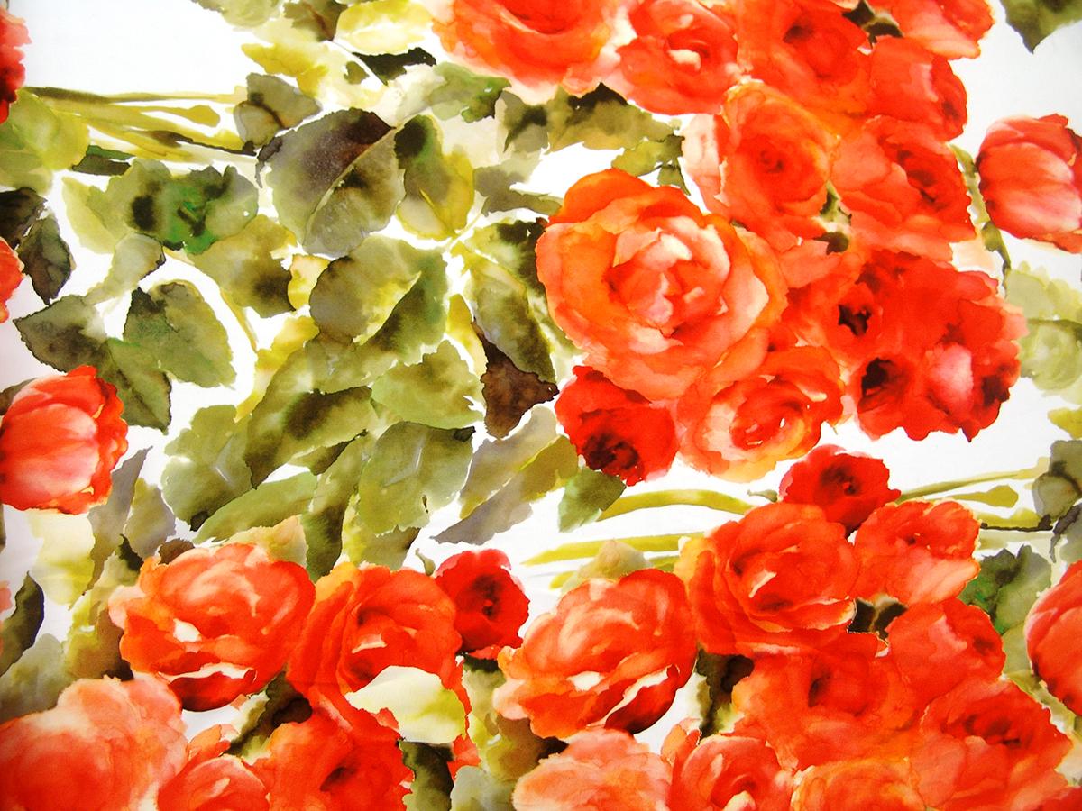 Printed Silk Charmeuse0