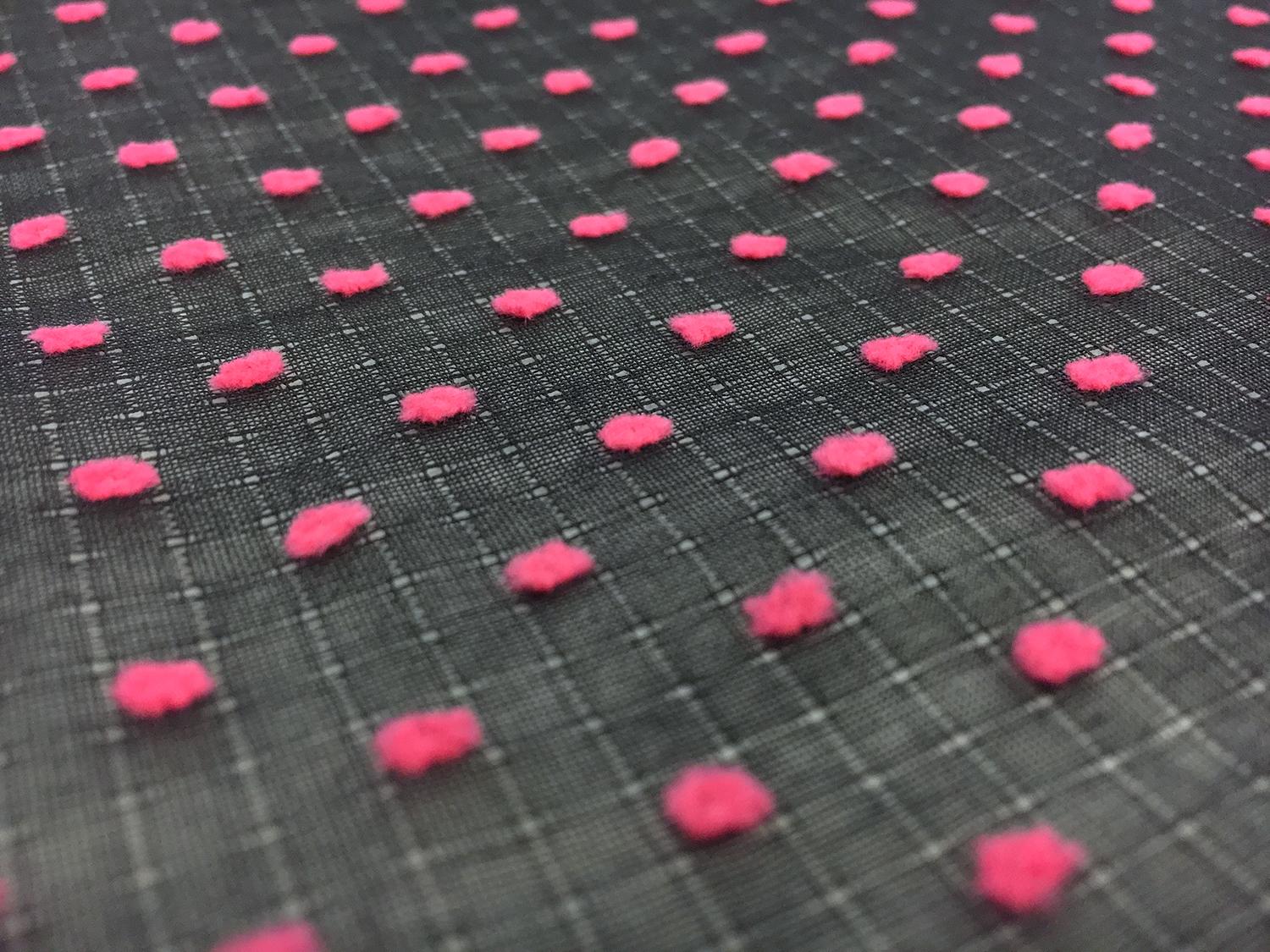 Cotton Plumetis in Black Fuchsia0