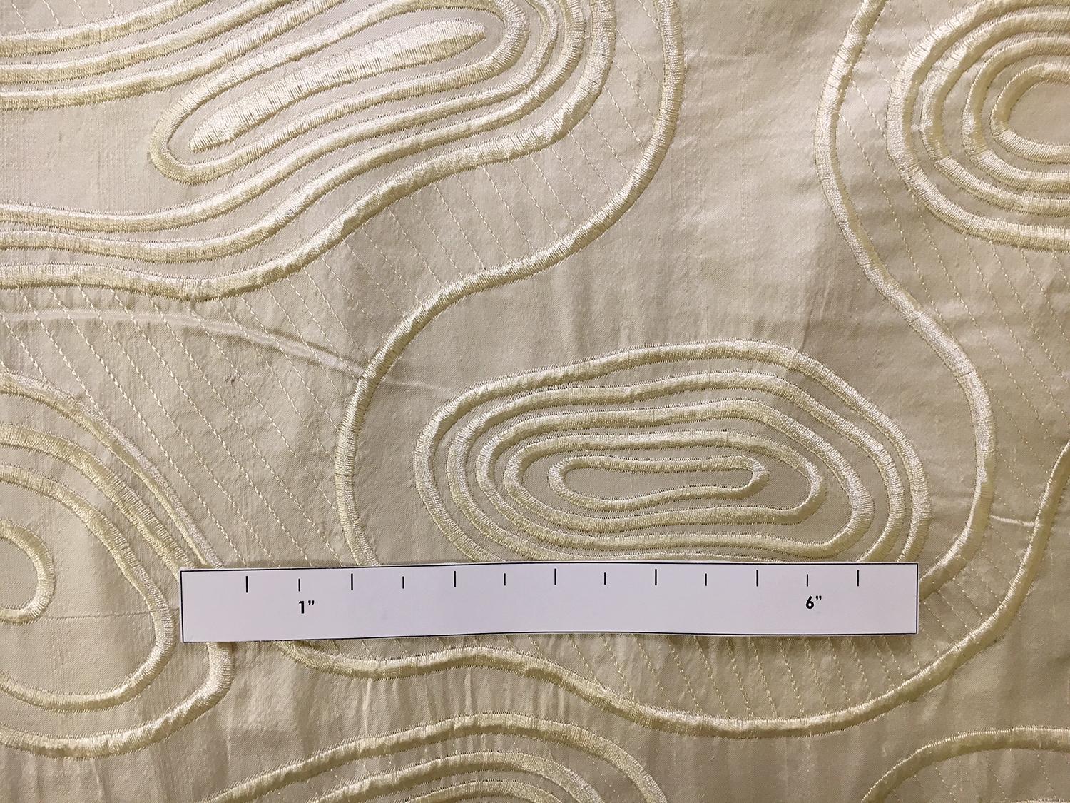 Silk Shantung with Embroidered Swirls1