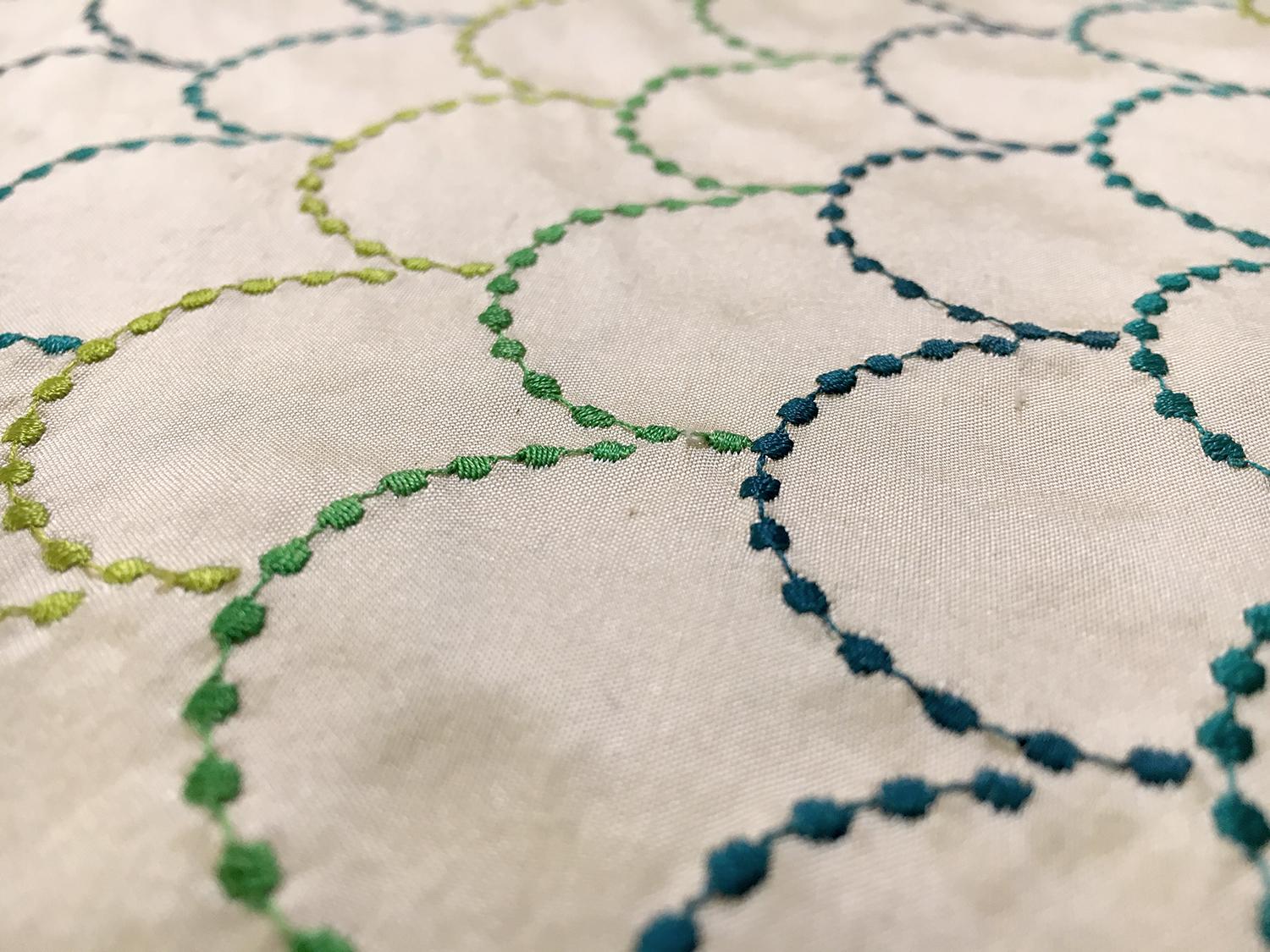 Silk Shantung with and Embroidered Scale Pattern2