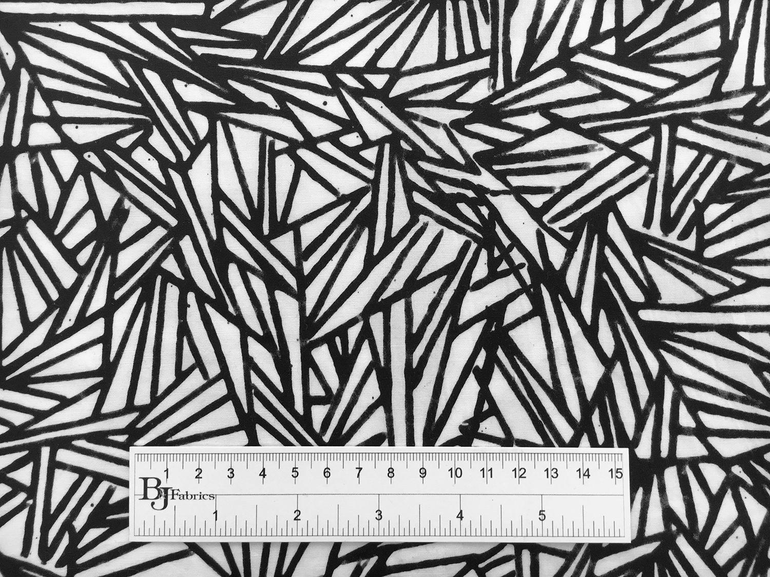 Cotton Batik Geometric Black and White Print3
