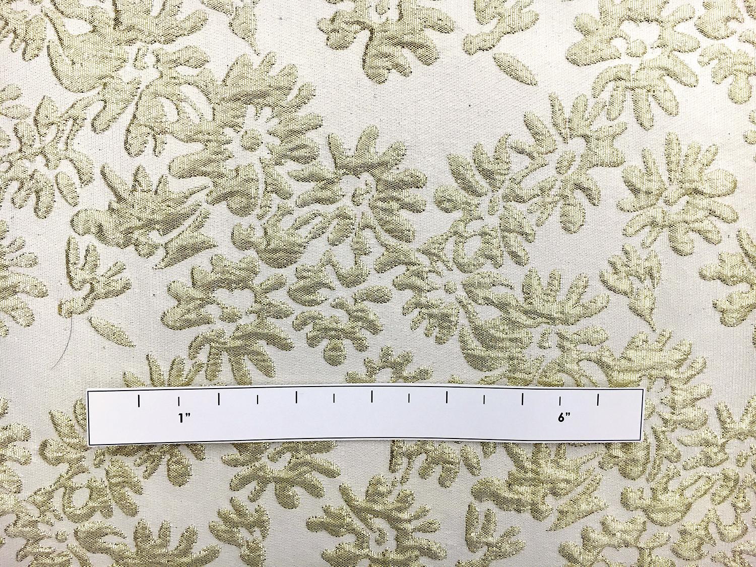 Metallic Floral Brocade in Light Gold1