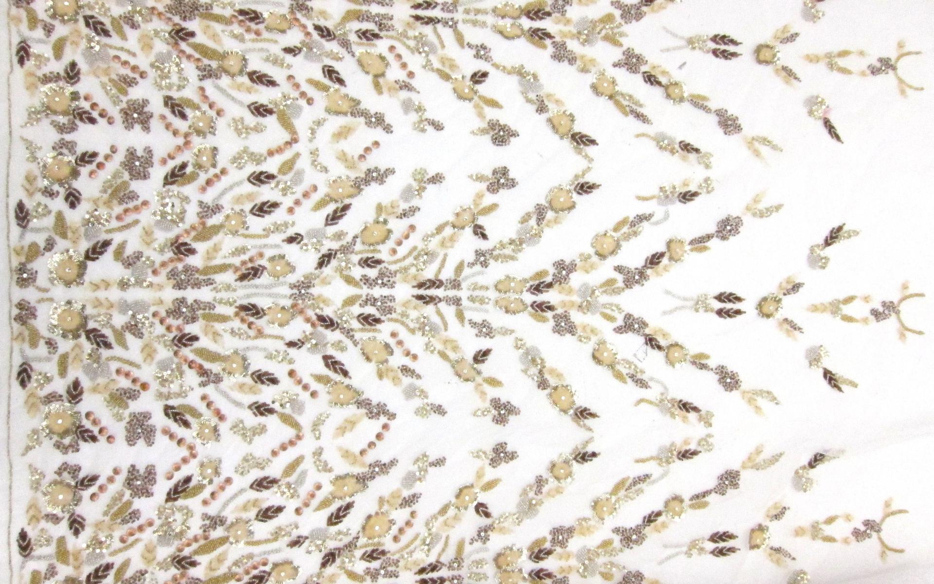 Beads and Sequins Embroidered on Tulle0