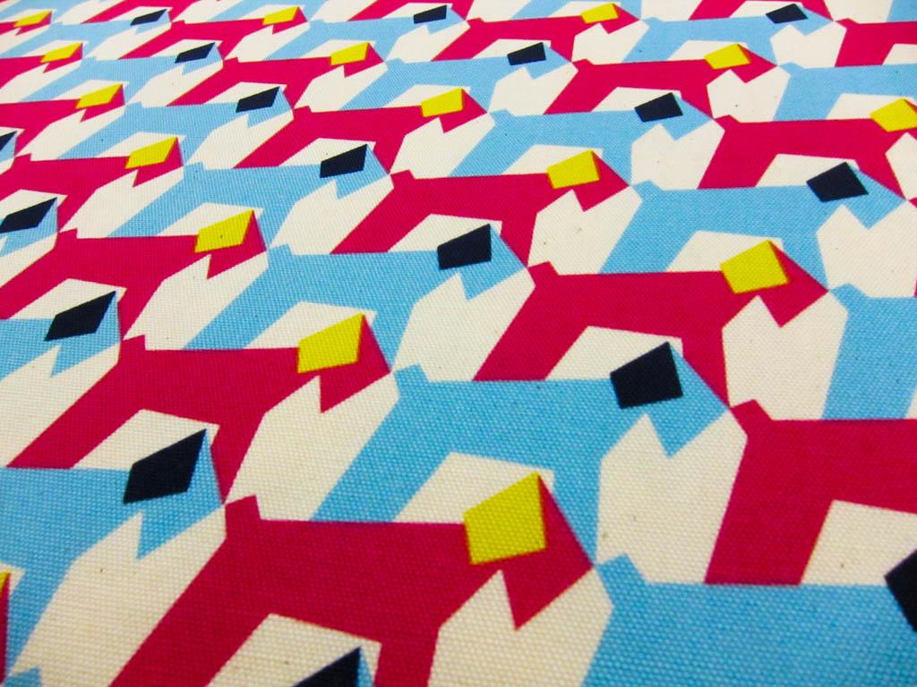 Japanese Cotton Light Canvas Dogs Print0