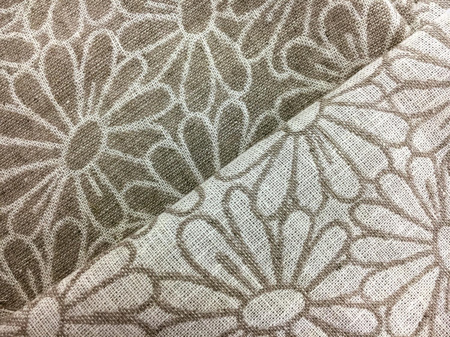 Doubleface Upholstery Linen Daisies Damask0