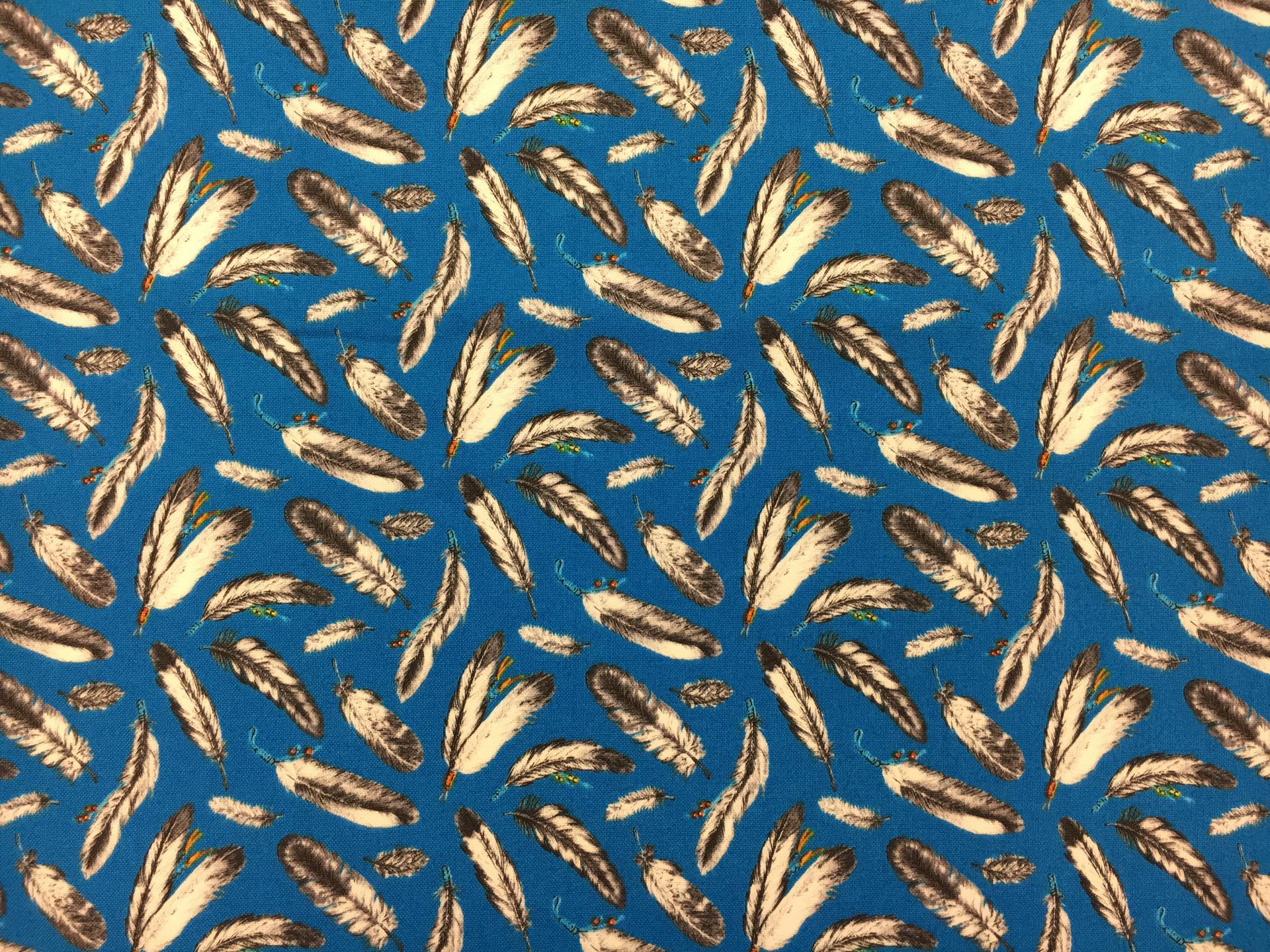 Cotton Broadcloth With Feathers Print0