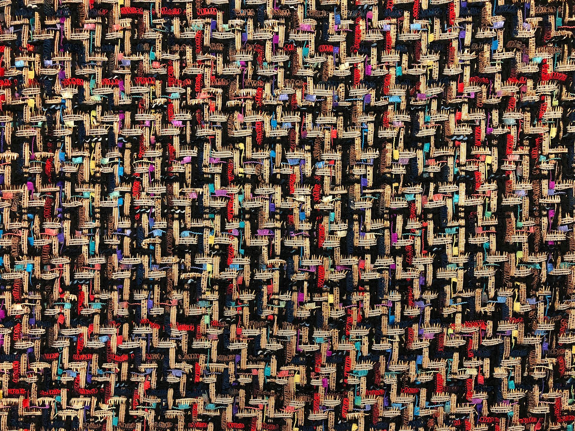 Metallic Poly Tweed in Multi Over Black0