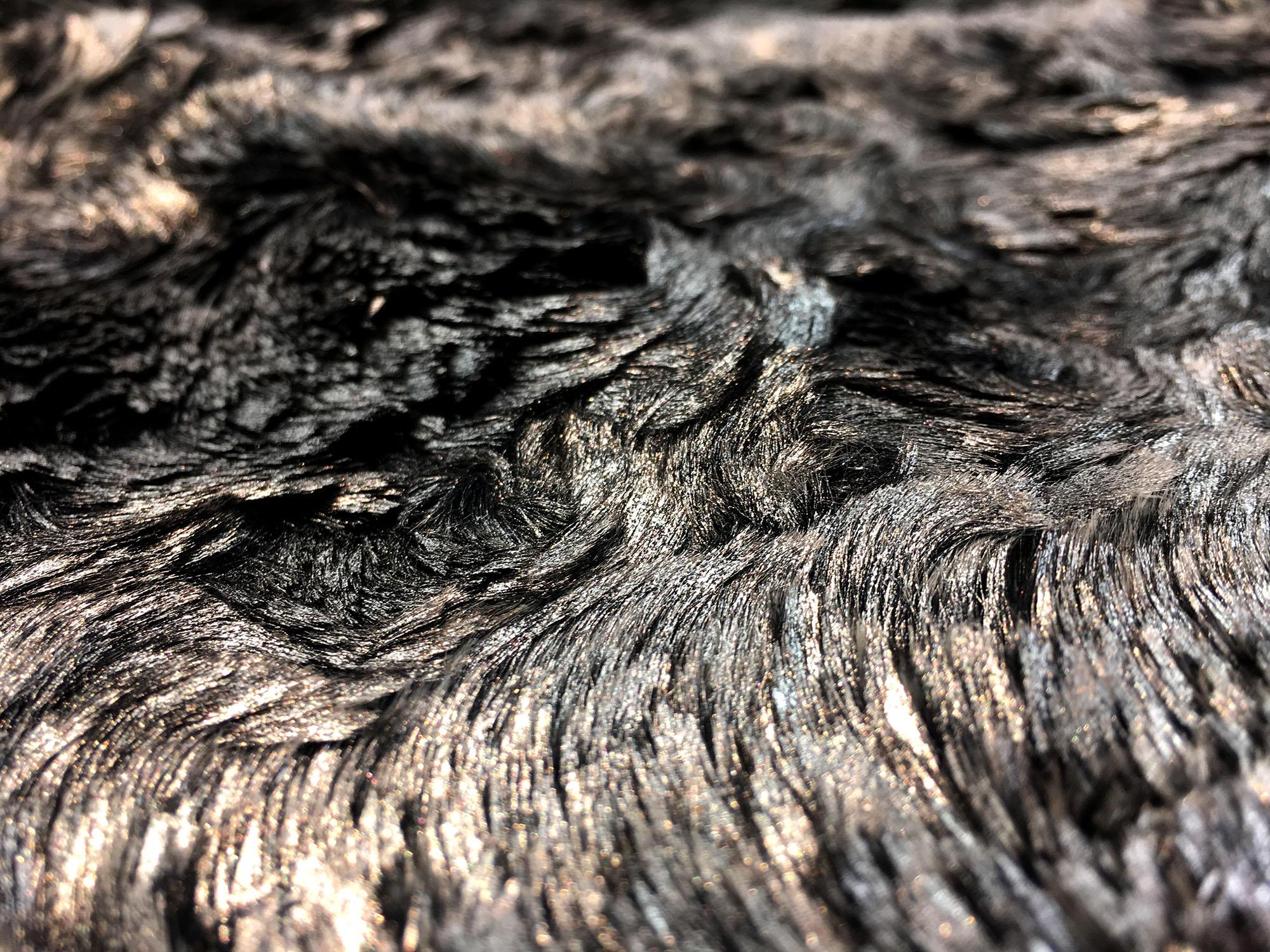 Glitterbug Laminated Faux Fur in Silver1