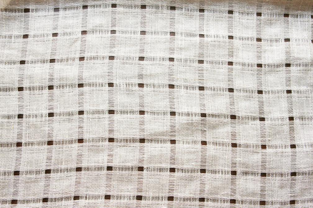 Linen Nylon Novelty Plaid Ecru0