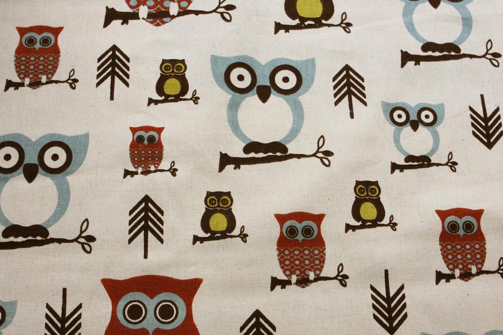 Cotton Canvas Little Owls print0