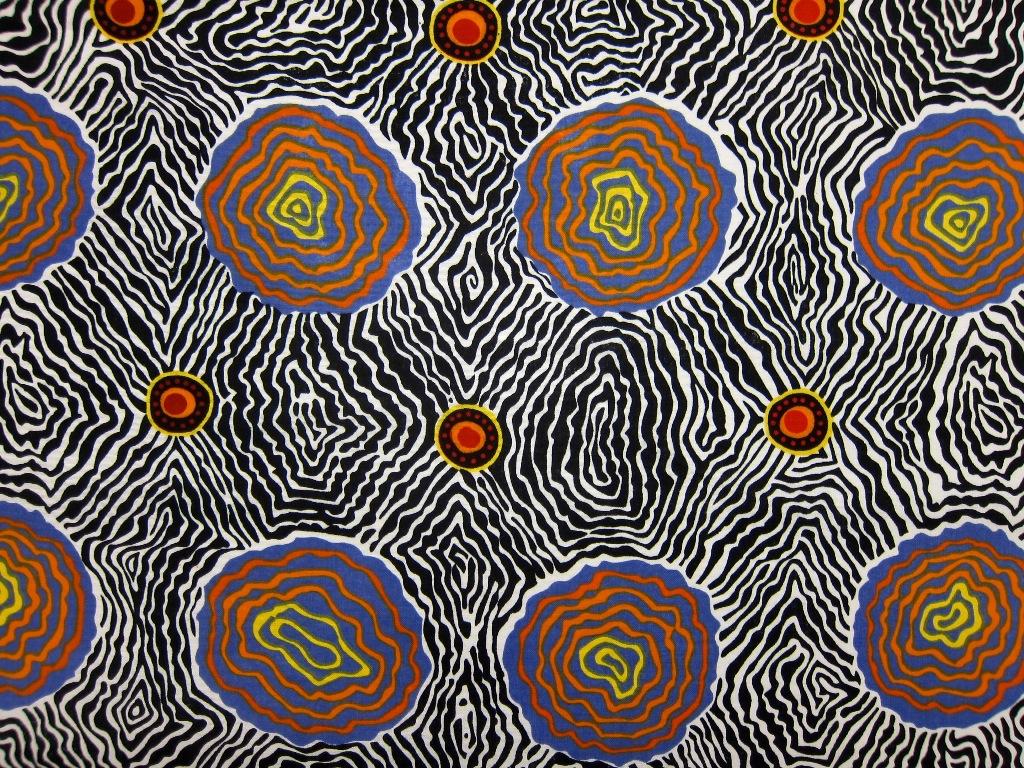 Australian Cotton Print With Aboriginal Motif0