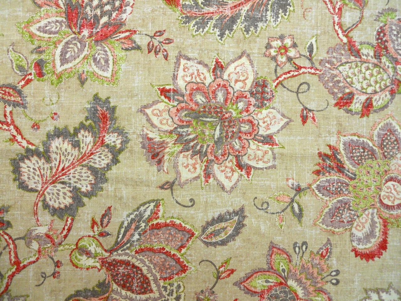 Linen Viscose Upholstery Floral Paisley Print0