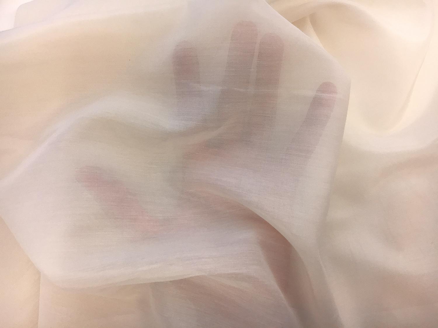 Silk and Cotton Voile in Ivory2